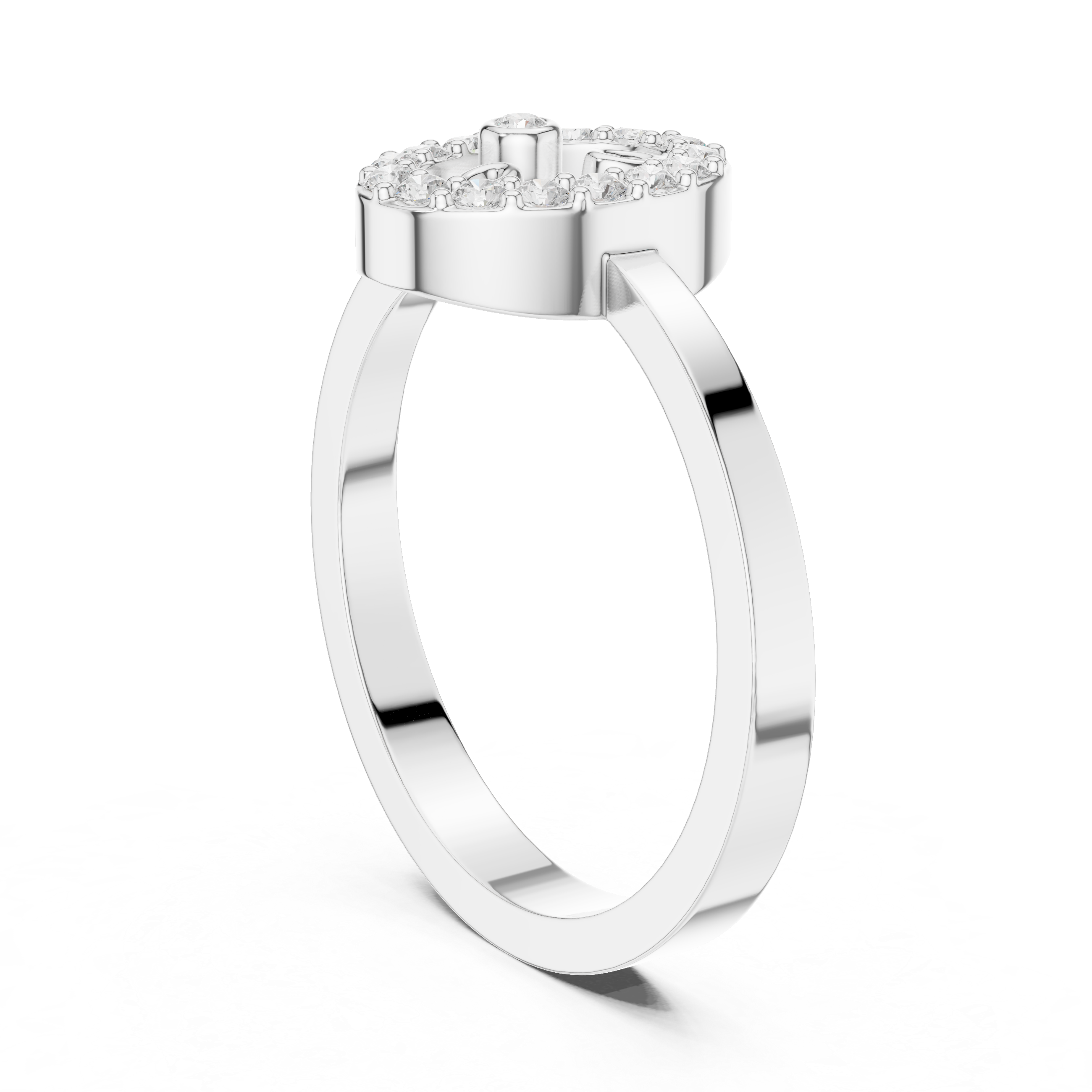 Diamond Initial Letter O Ring – Minimal Oval Monogram Signet Ring