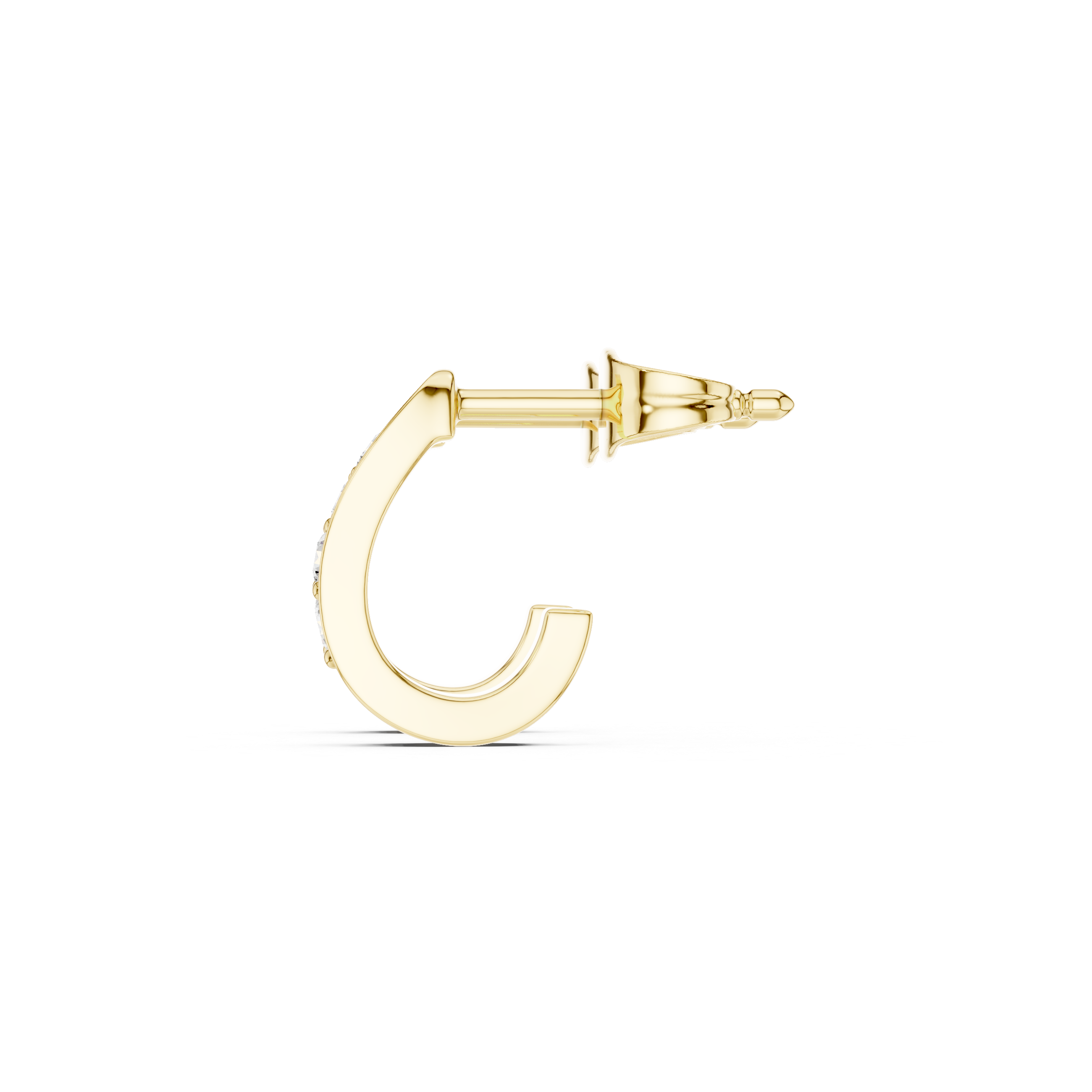 Channel Set Diamond Huggie Hoop Earrings