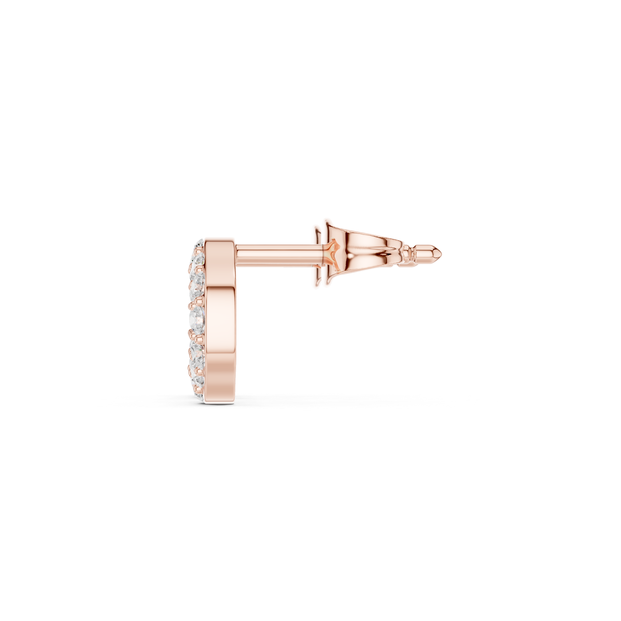 Open Circle Diamond Stud Earrings