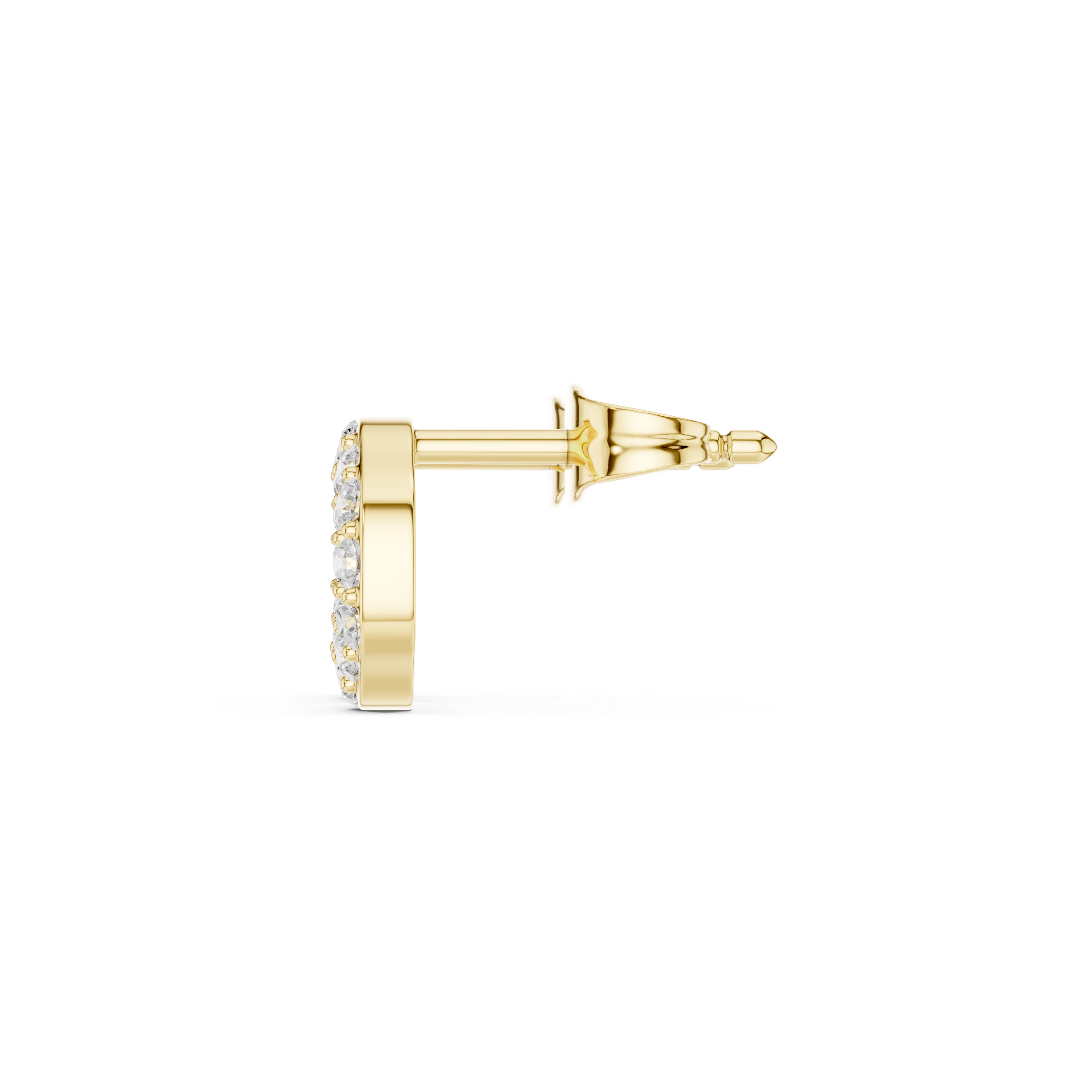 Open Circle Diamond Stud Earrings