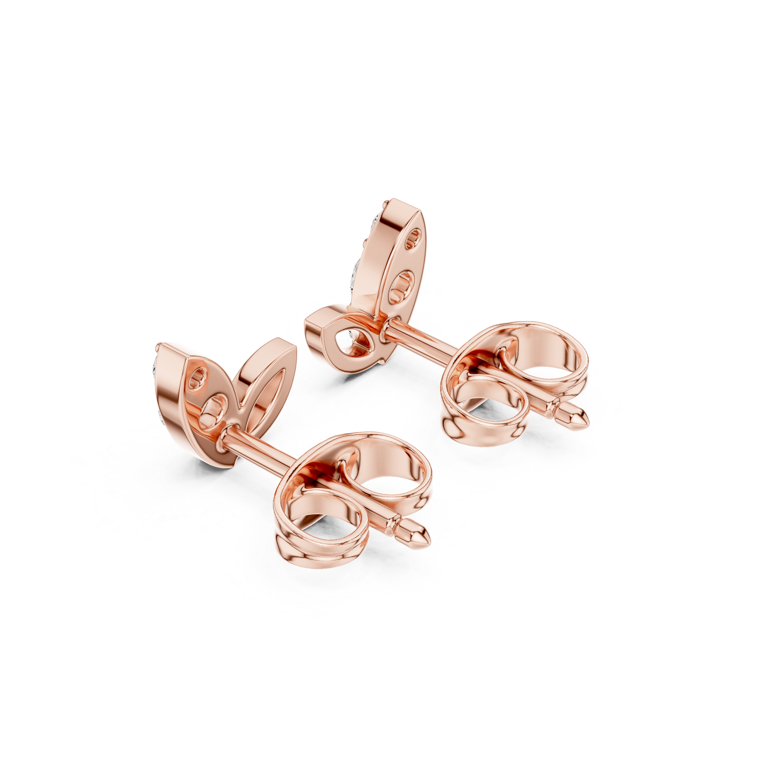 Leaf-Inspired Diamond Stud Earrings
