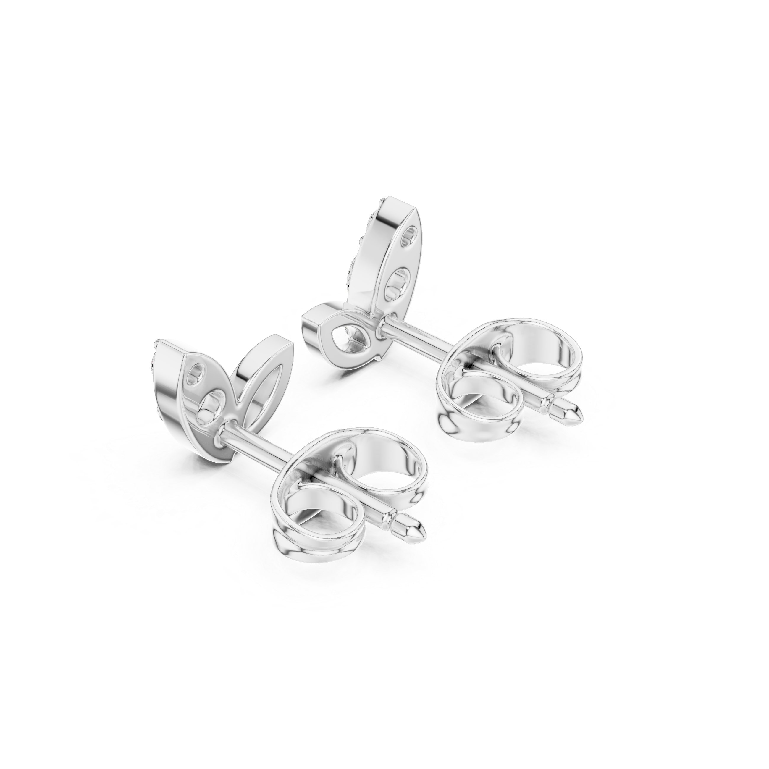 Leaf-Inspired Diamond Stud Earrings