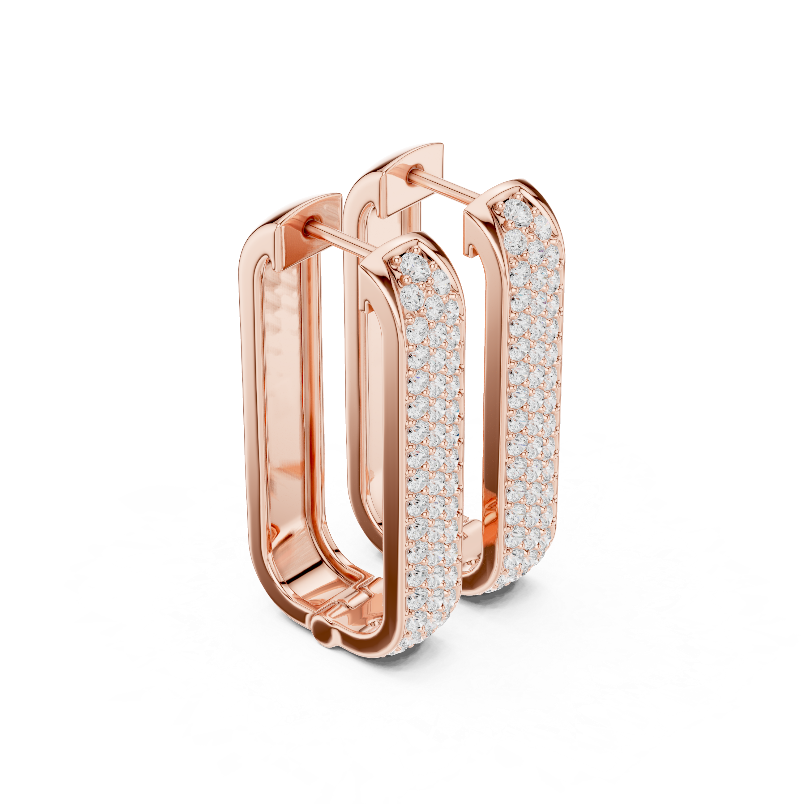 Vertical Diamond Bar Stud Earrings