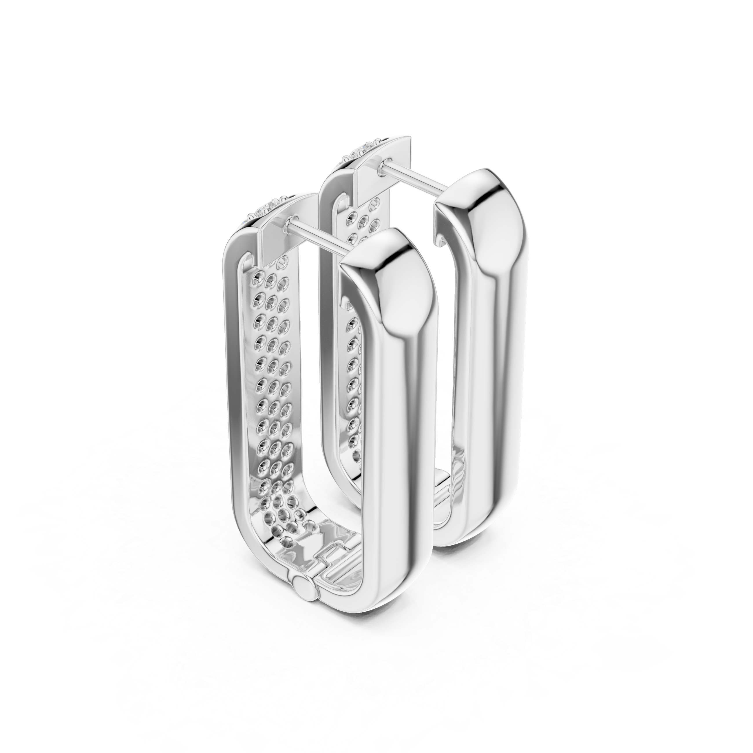 Vertical Diamond Bar Stud Earrings