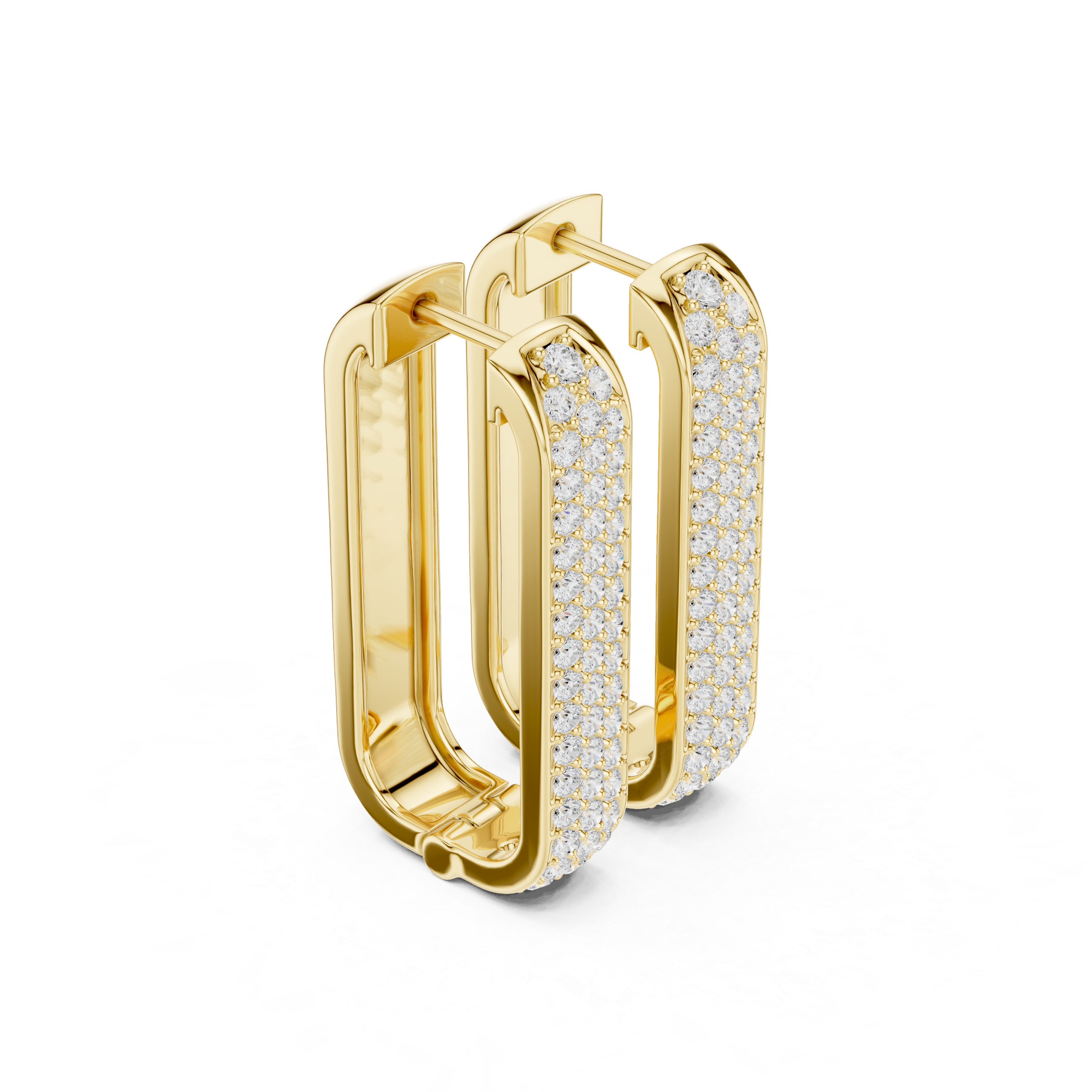 Vertical Diamond Bar Stud Earrings