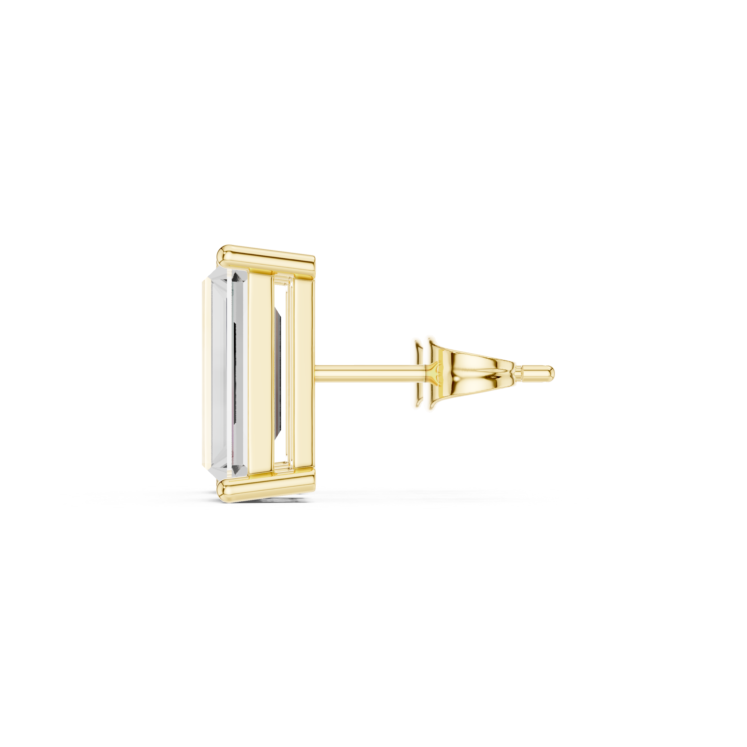 Baguette Cut Solitaire Stud Earrings