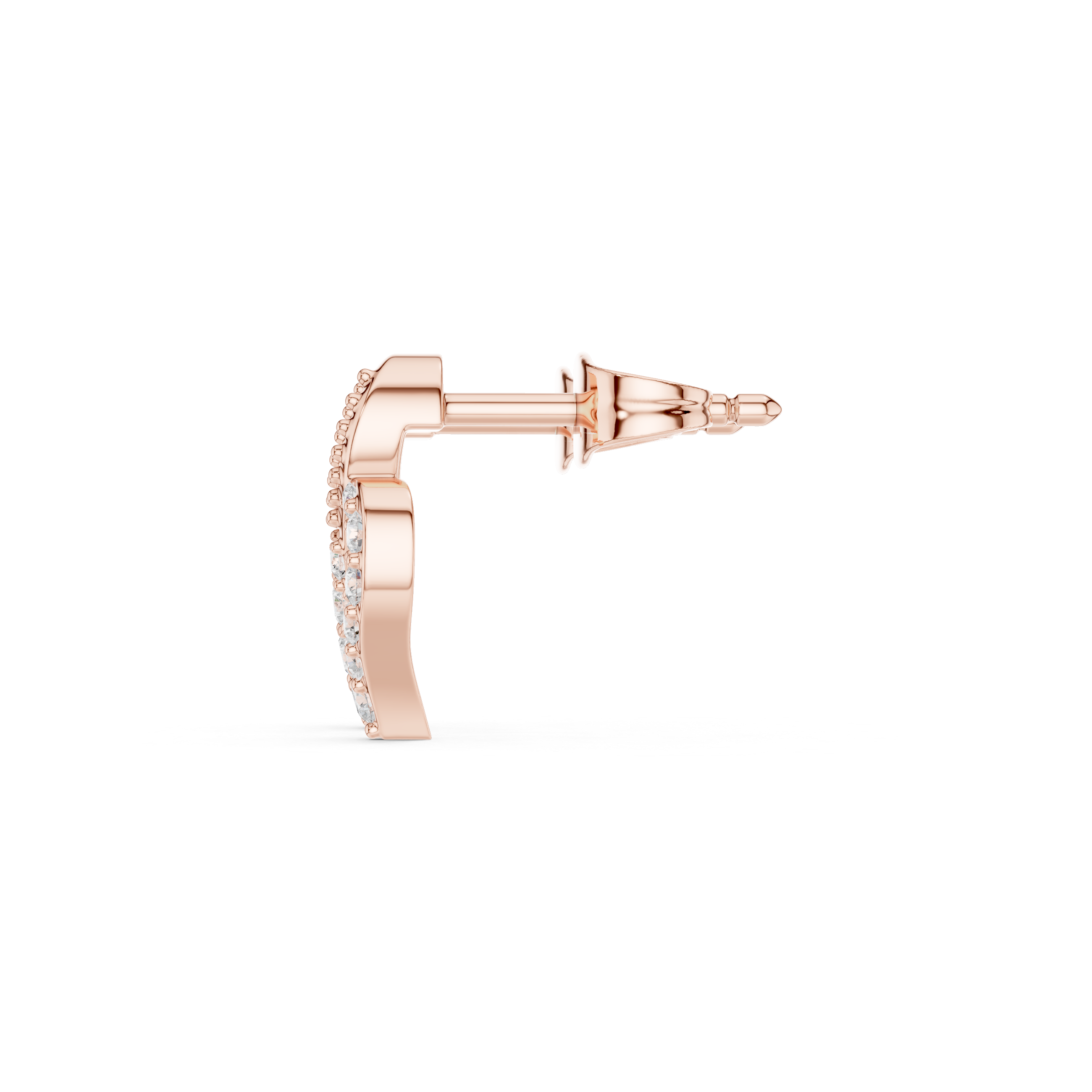 Open Heart Twist Diamond Stud Earrings