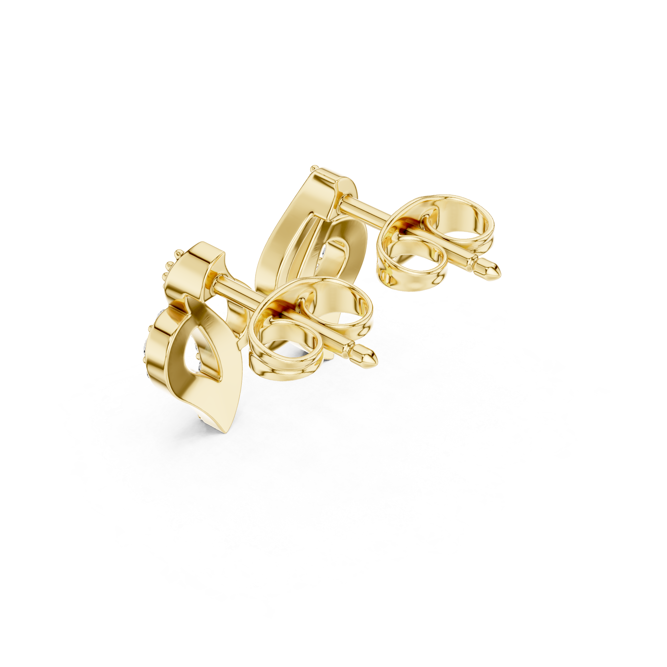 Open Heart Twist Diamond Stud Earrings
