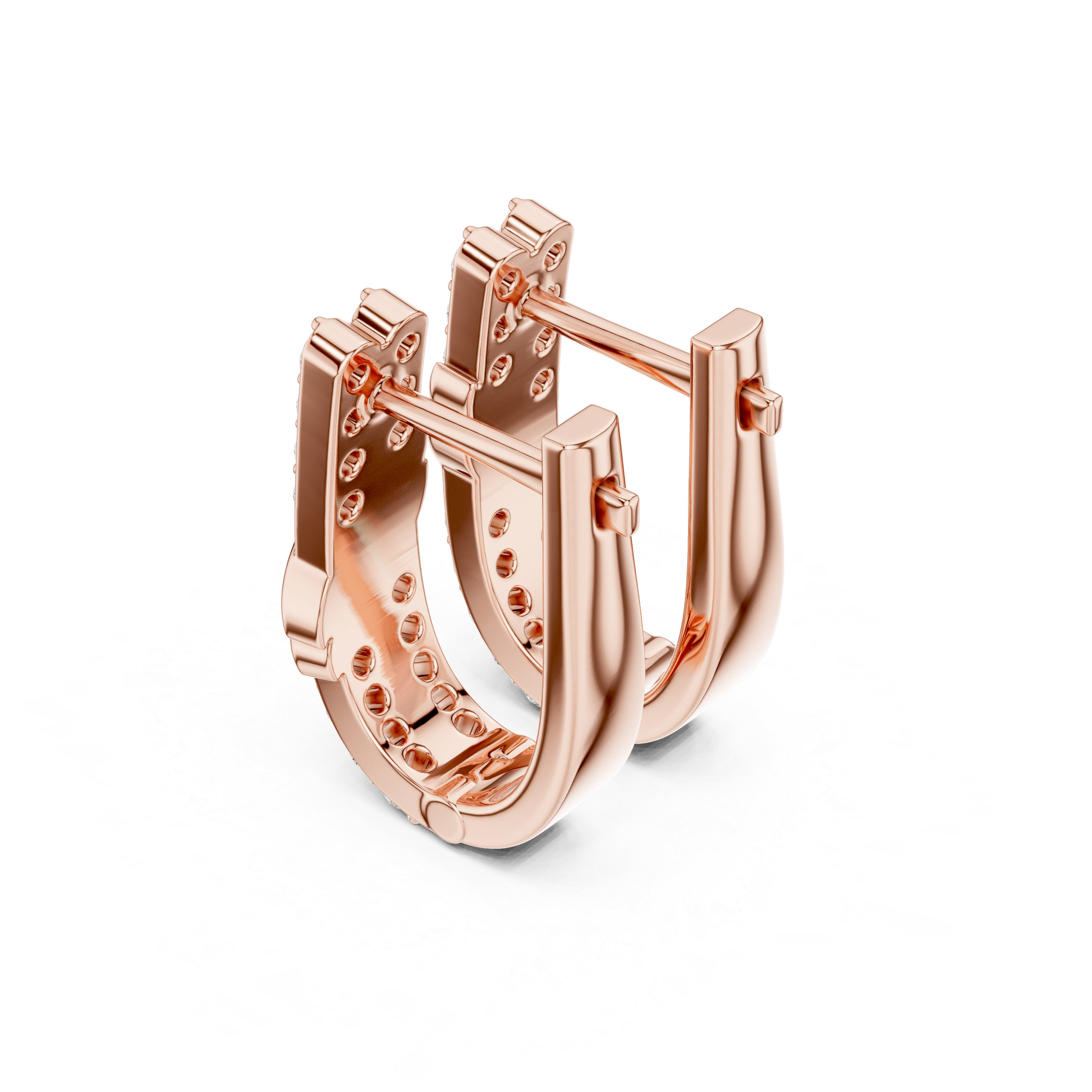 Twisted Bar Diamond Hoop Earrings