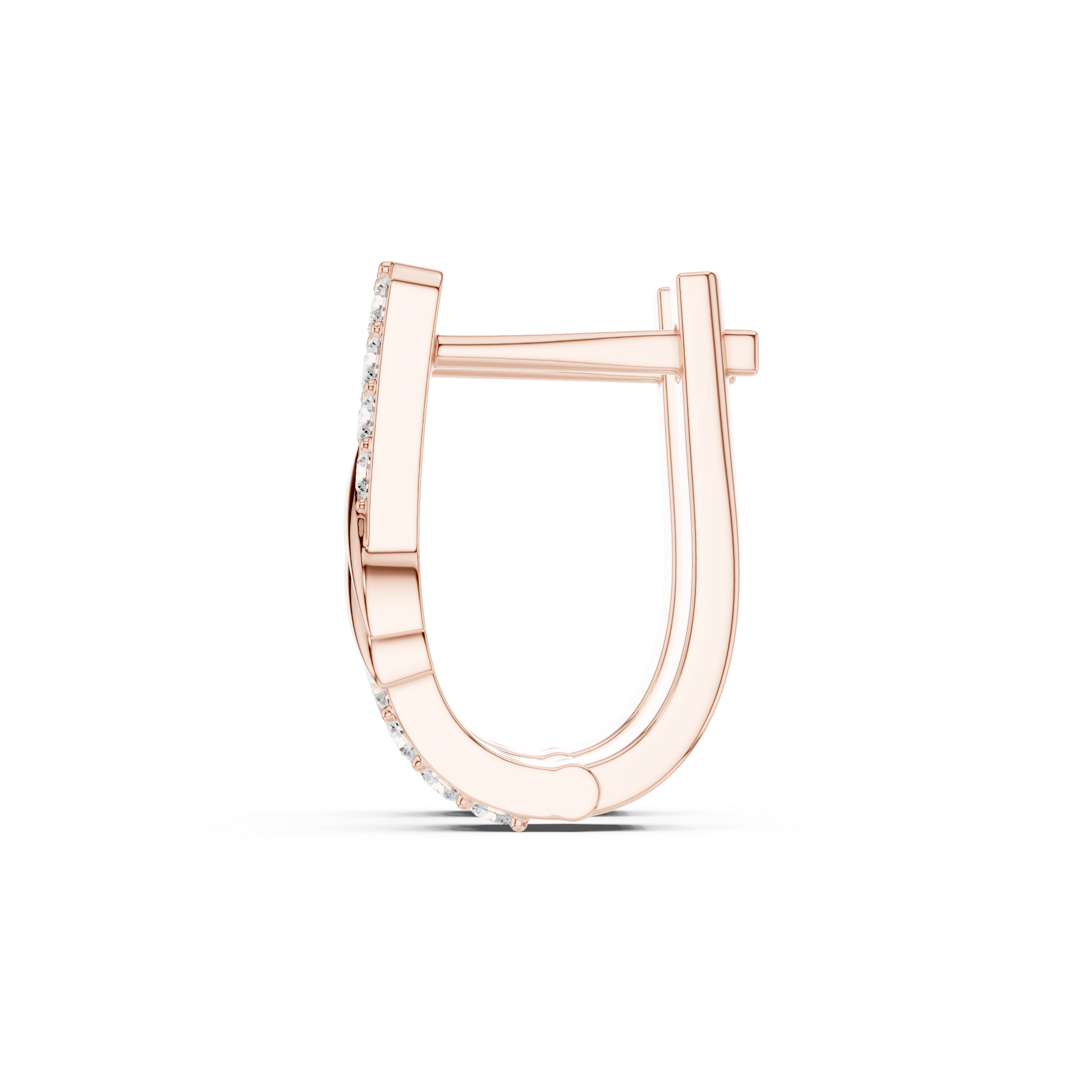 Twisted Bar Diamond Hoop Earrings