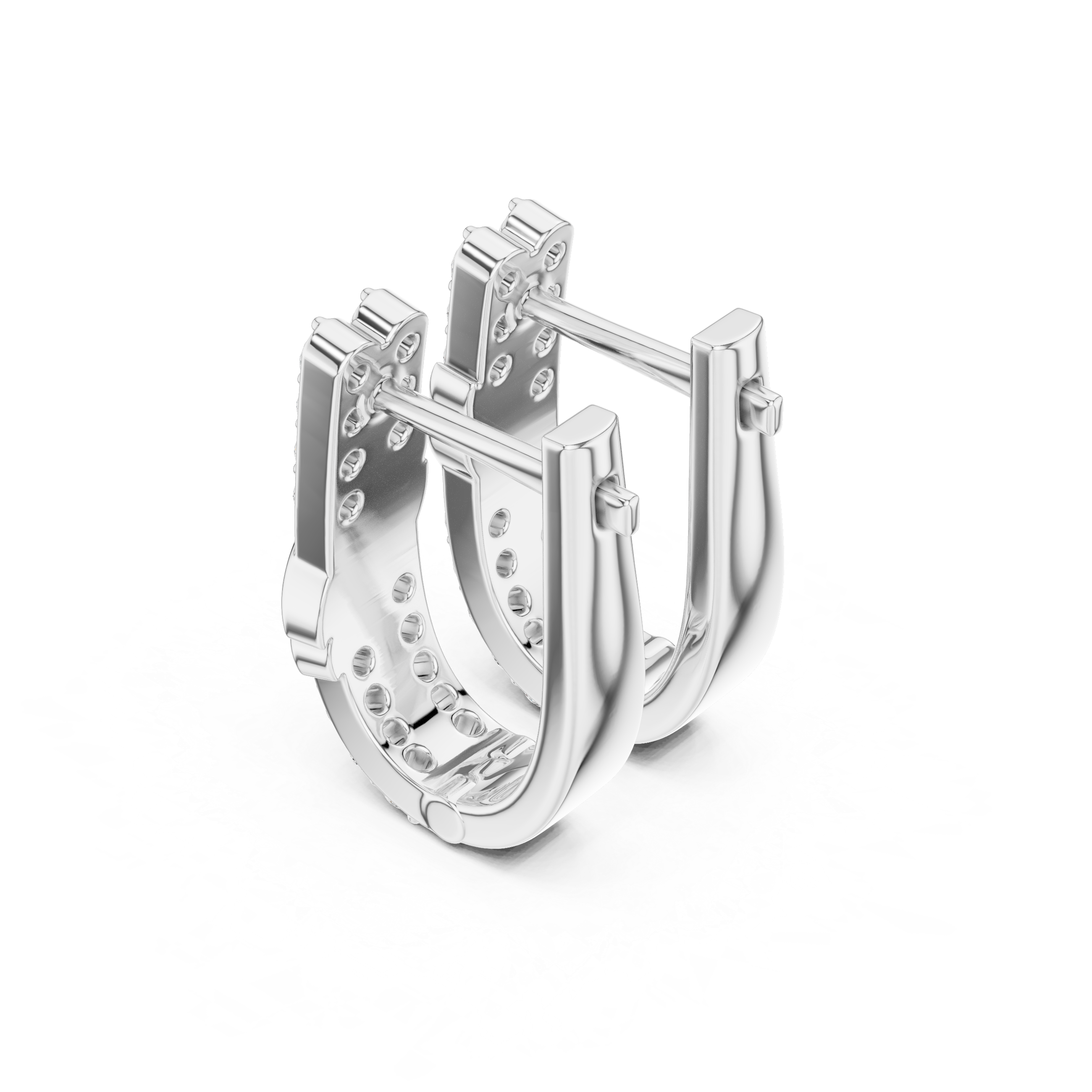 Twisted Bar Diamond Hoop Earrings