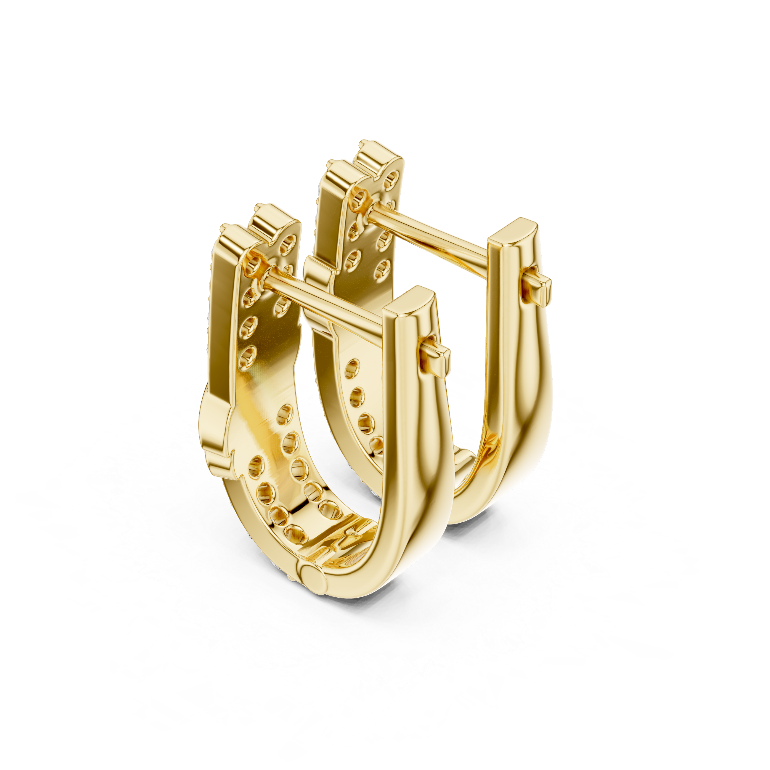 Twisted Bar Diamond Hoop Earrings