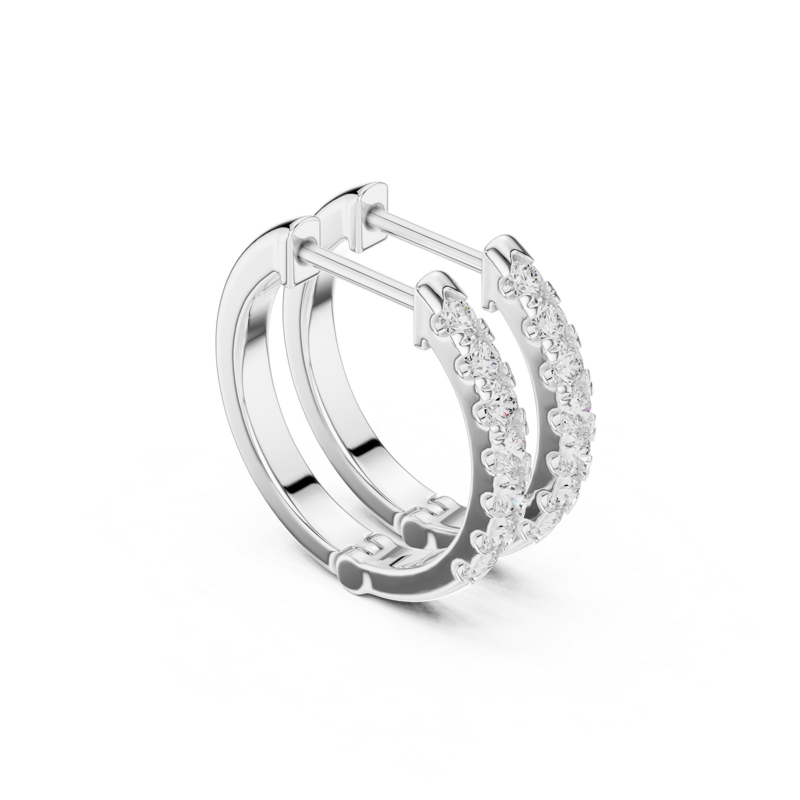 Classic Diamond Hoop Earrings