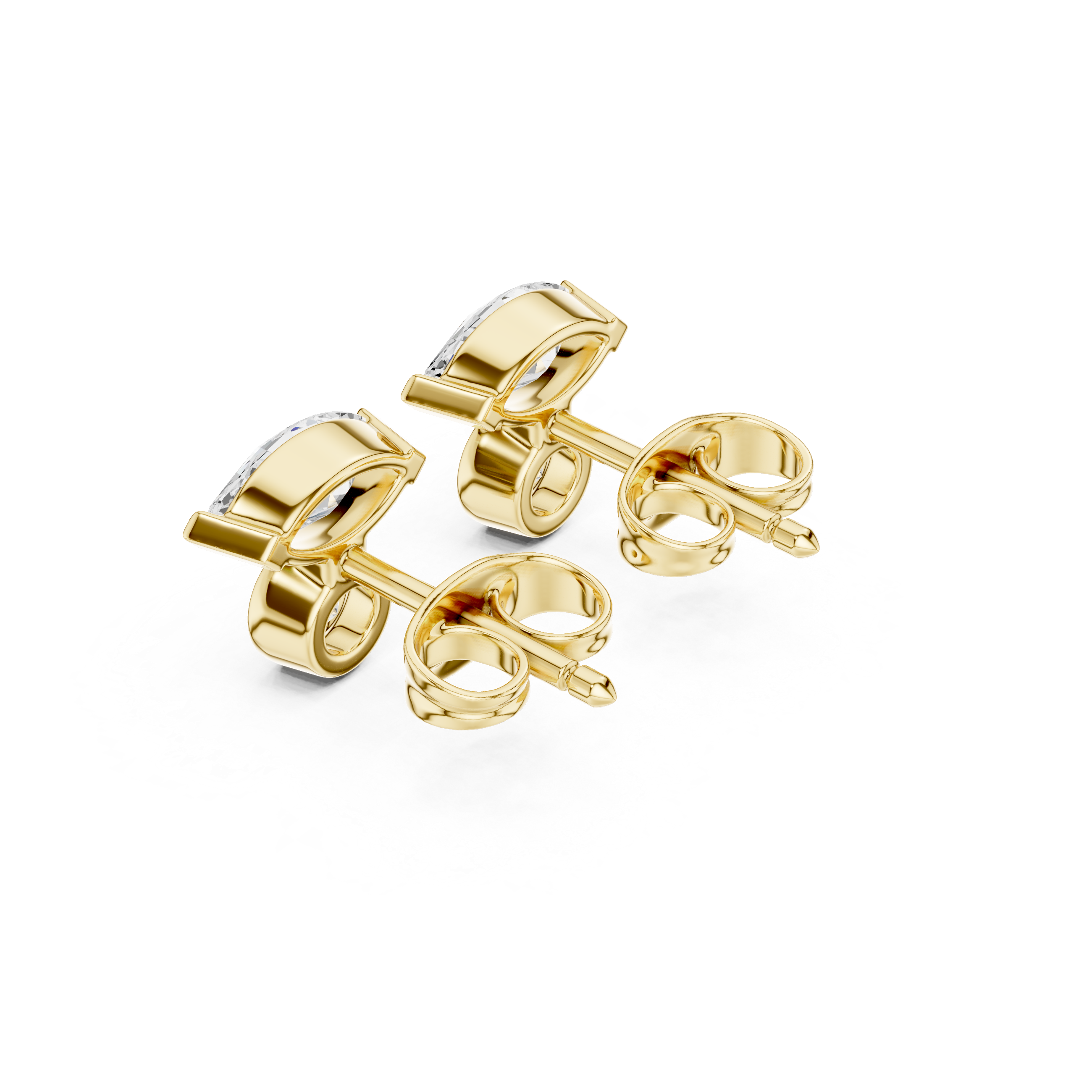 Marquise & Round Diamond Duo Stud Earrings