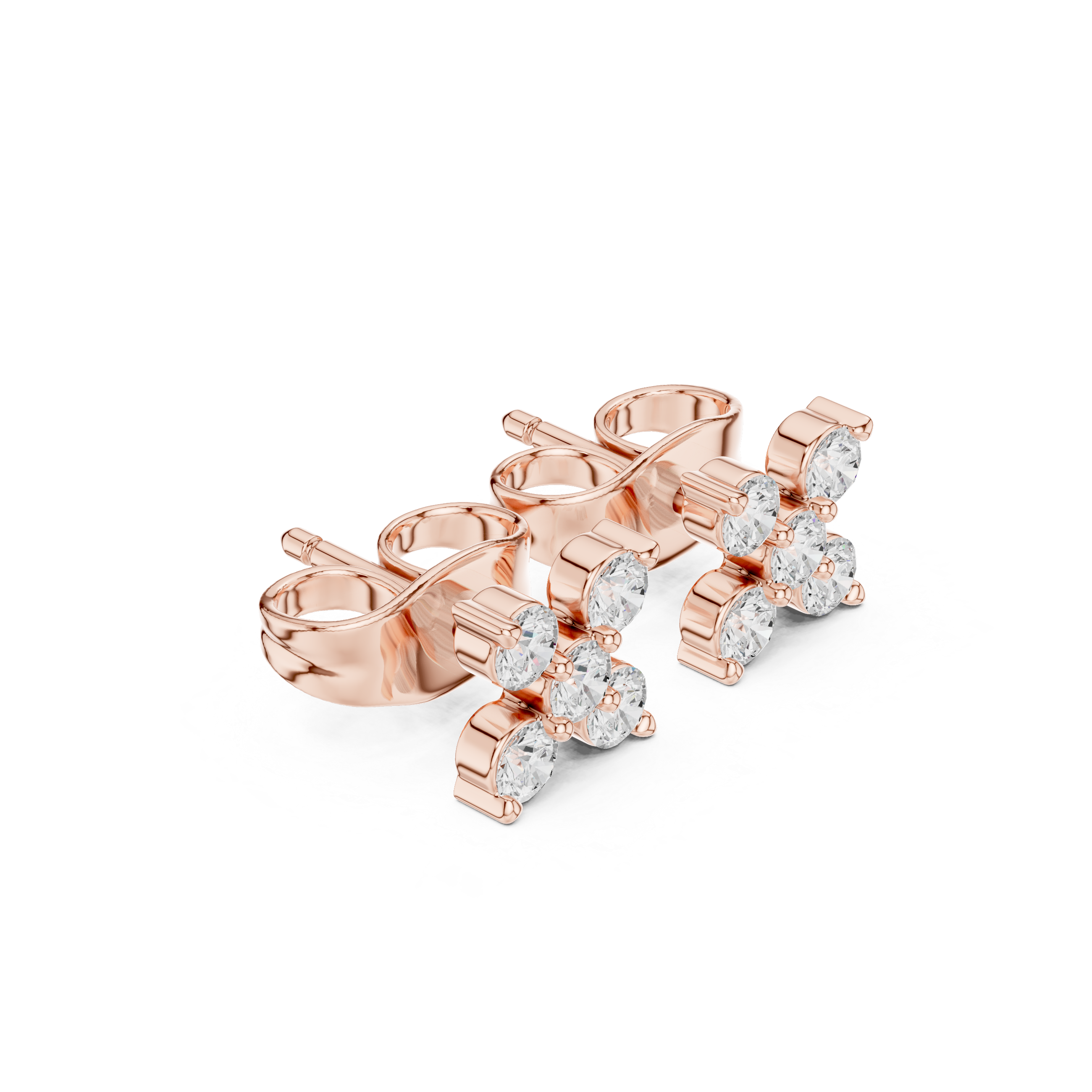 Classic Cluster Diamond Stud Earrings
