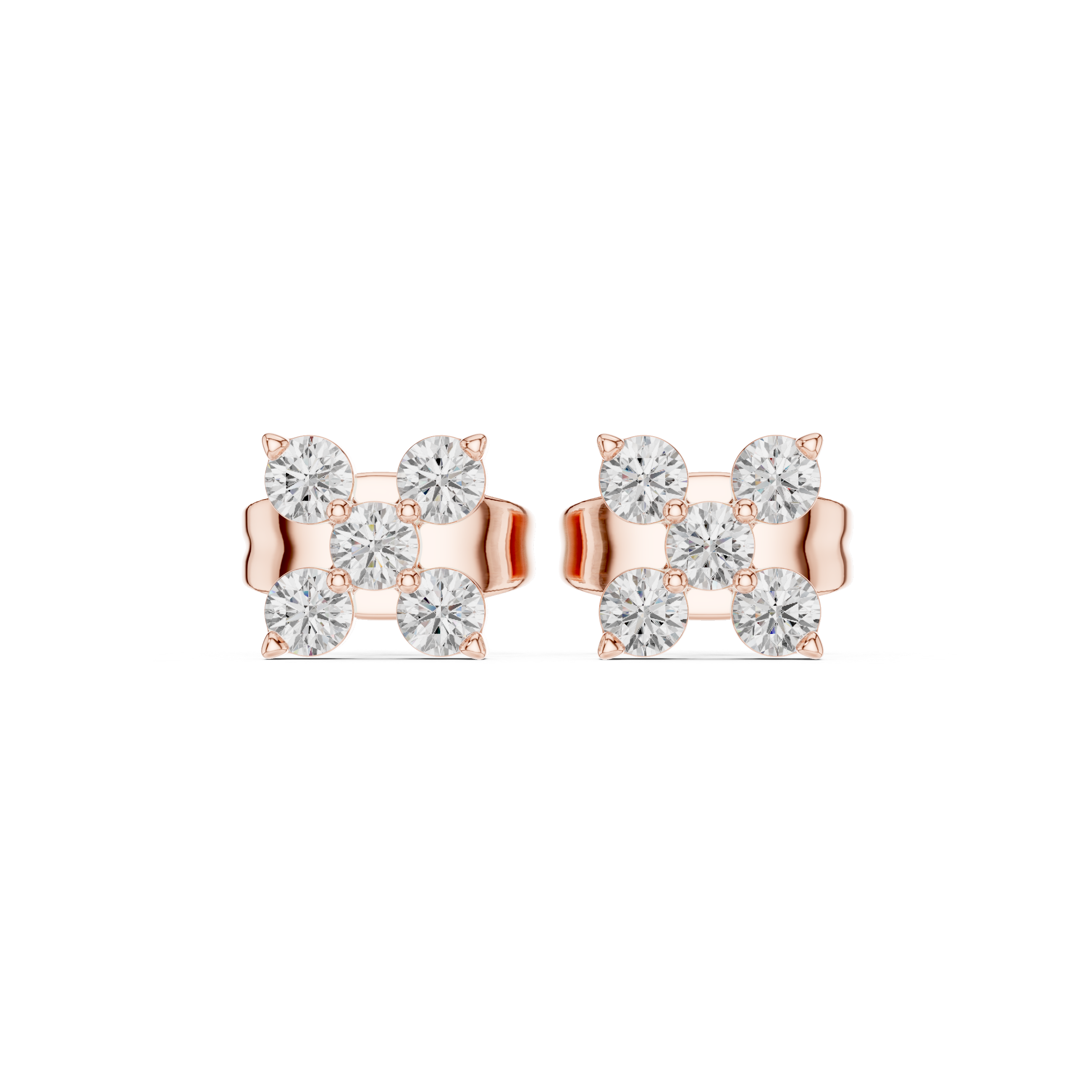 Classic Cluster Diamond Stud Earrings