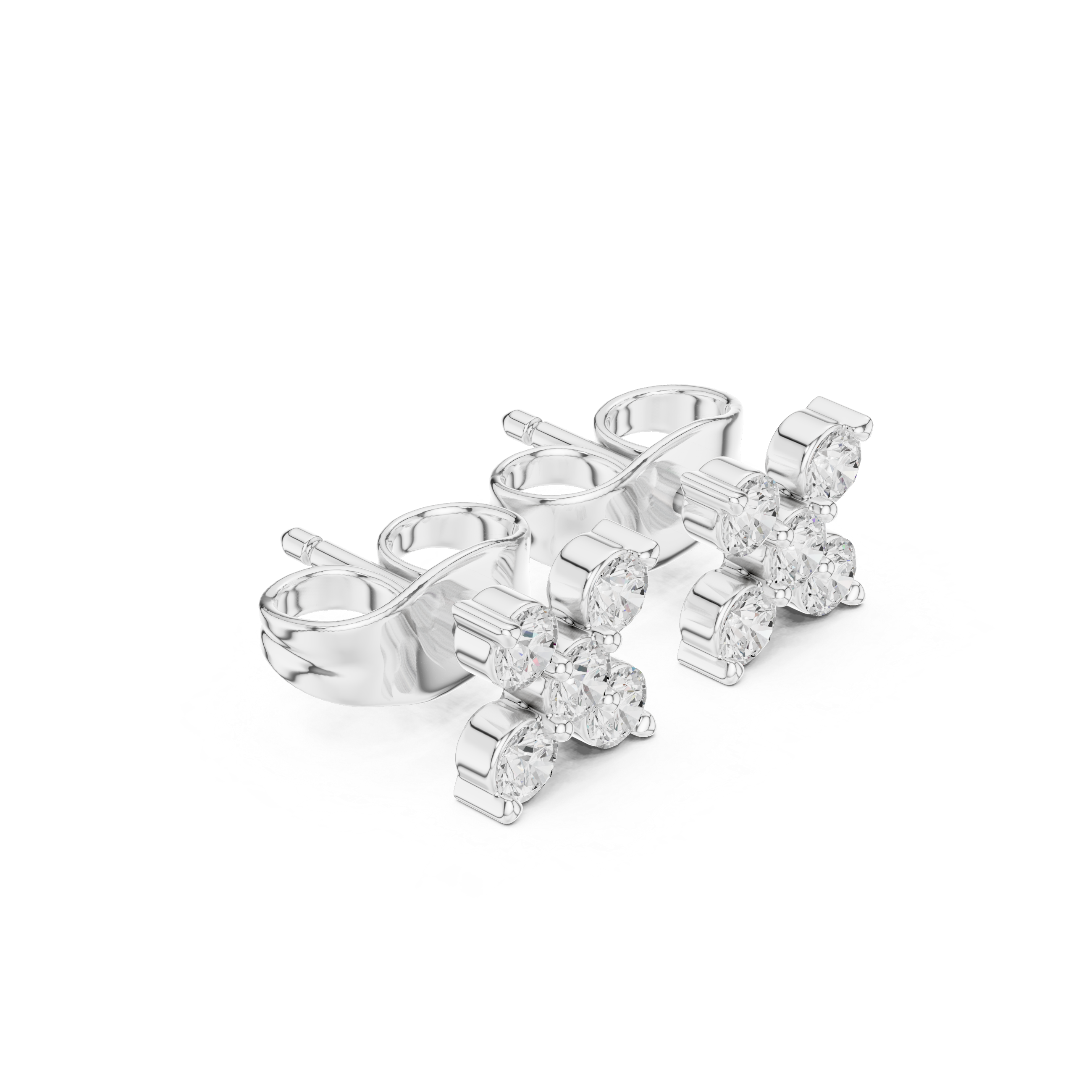 Classic Cluster Diamond Stud Earrings
