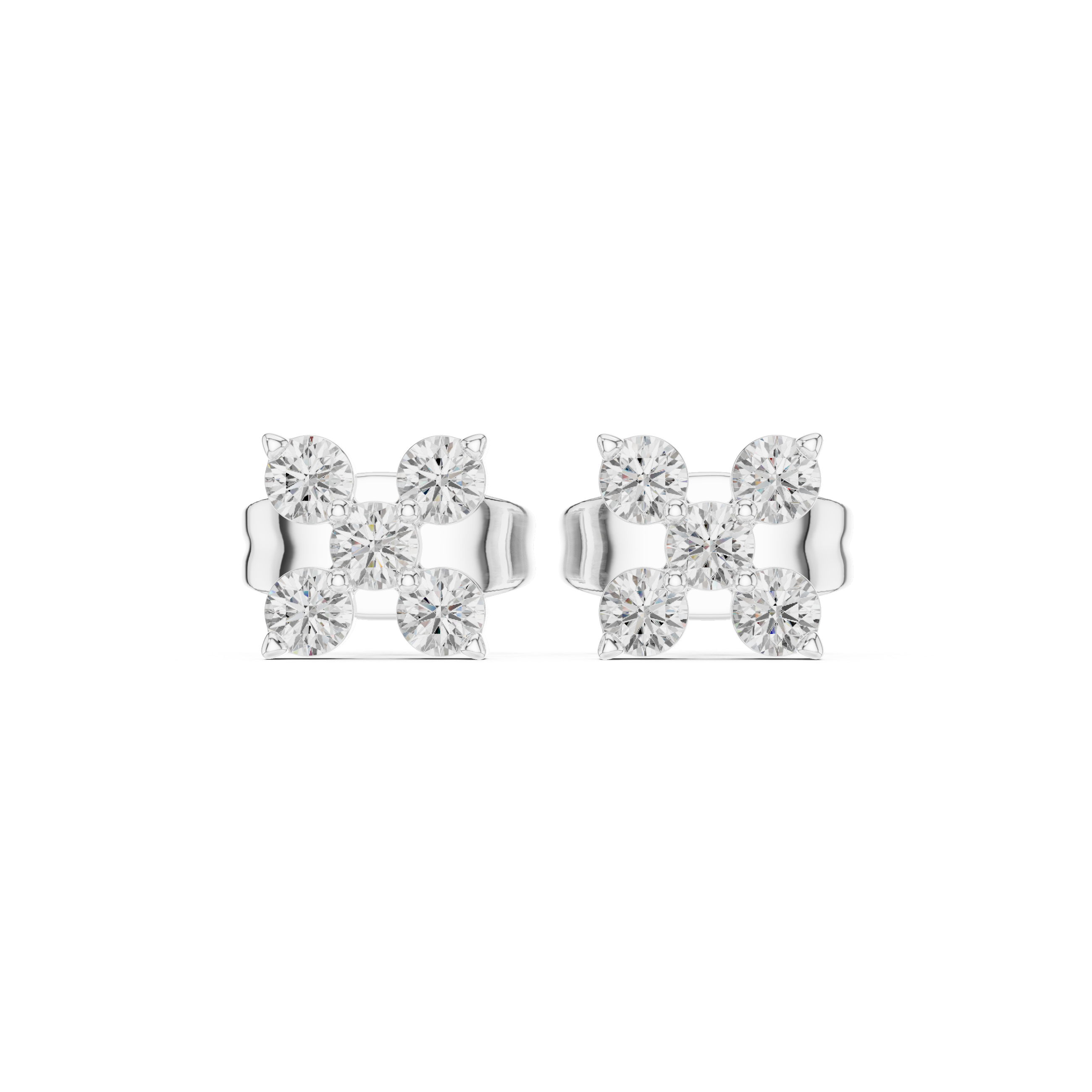 Classic Cluster Diamond Stud Earrings