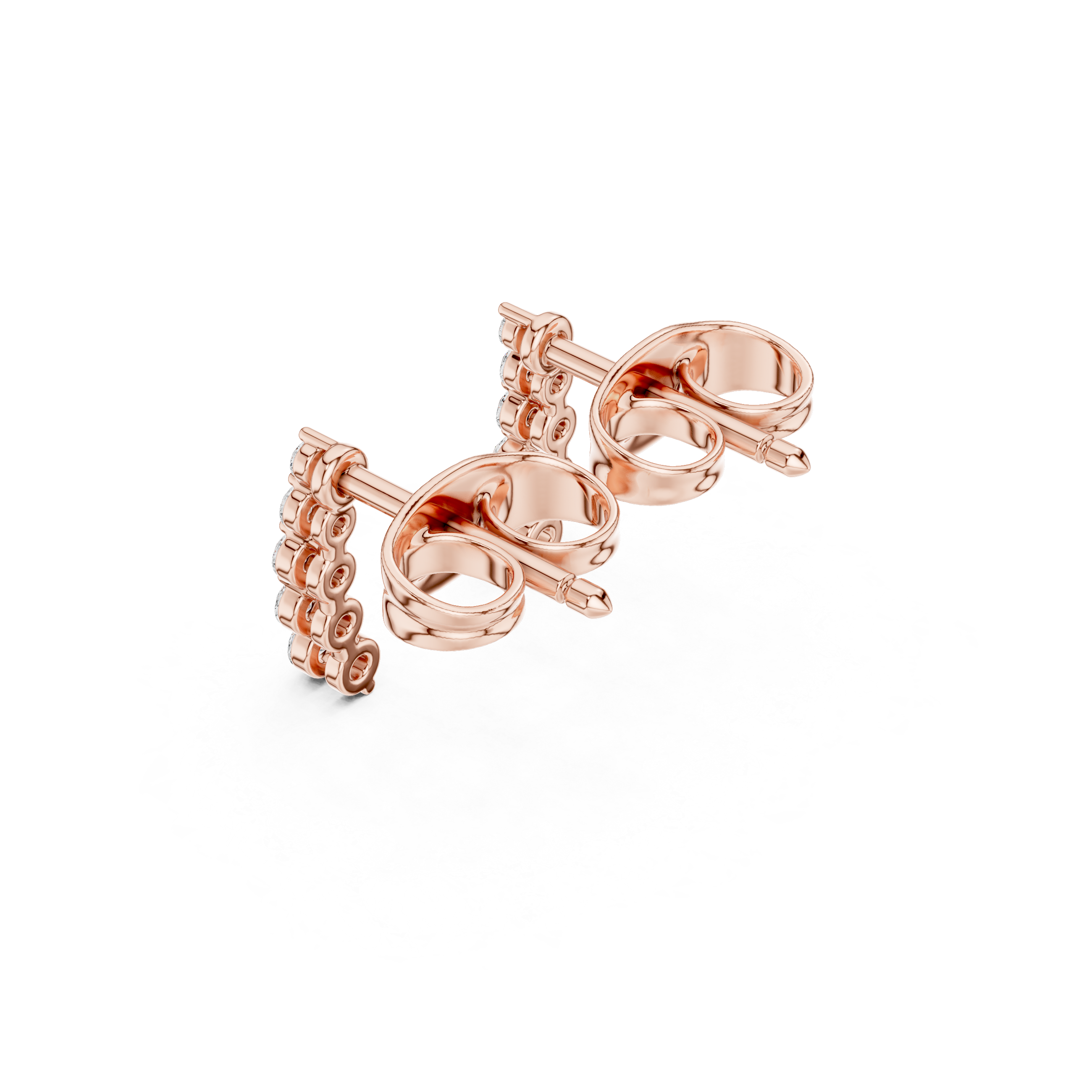 Minimal Drop Diamond Bar Earrings