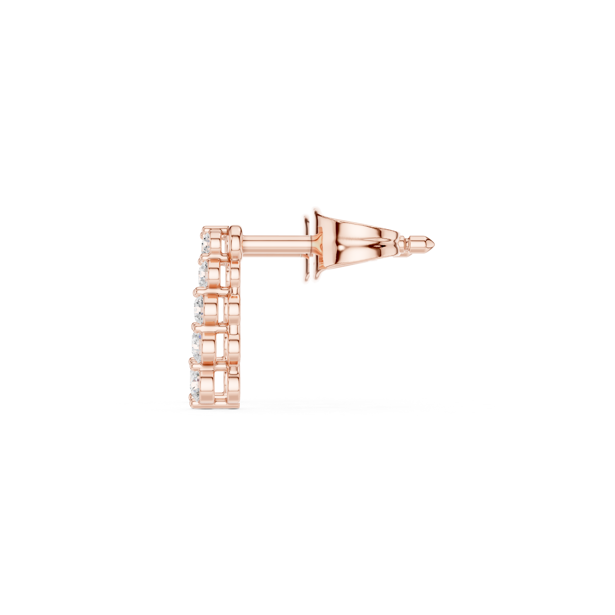Minimal Drop Diamond Bar Earrings