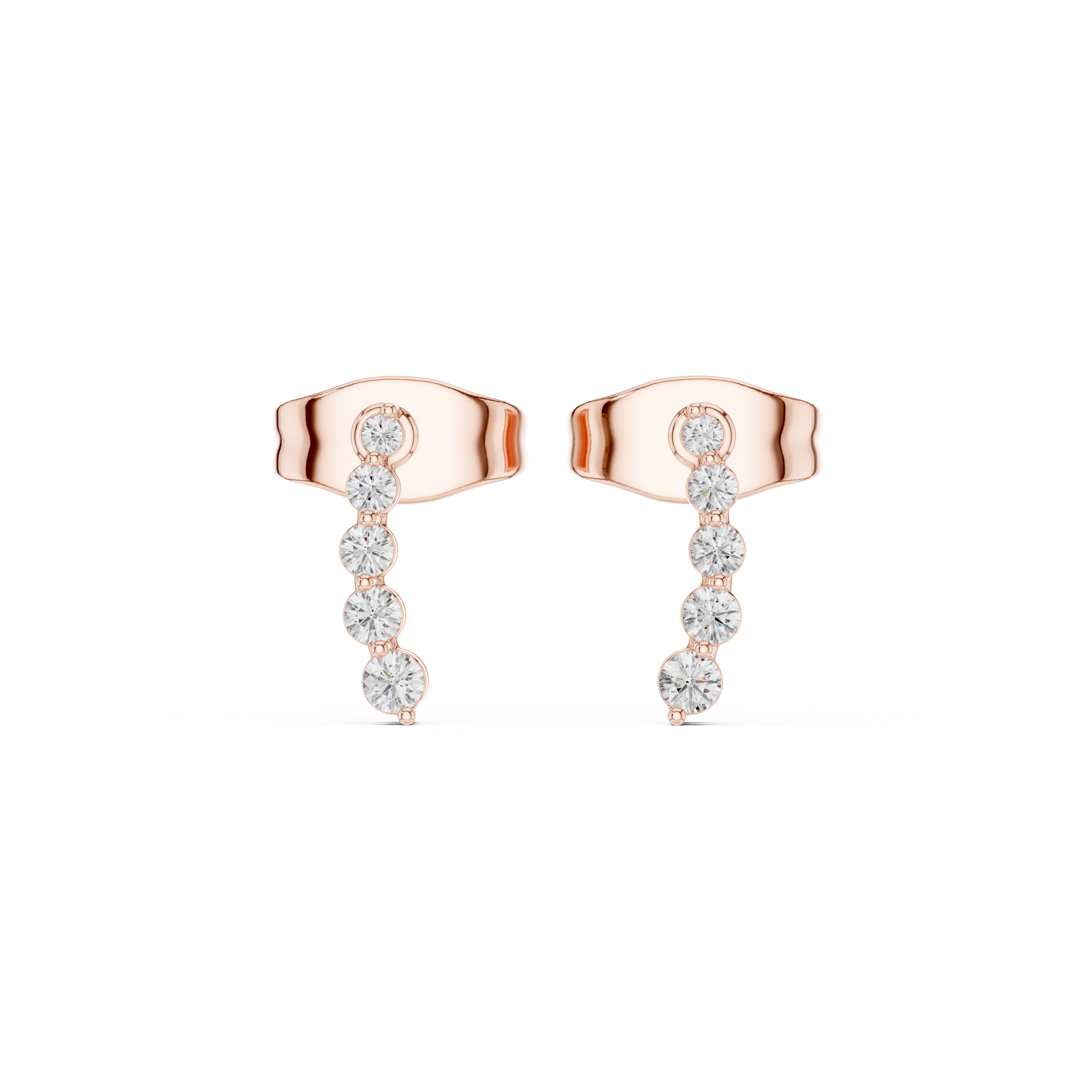 Minimal Drop Diamond Bar Earrings