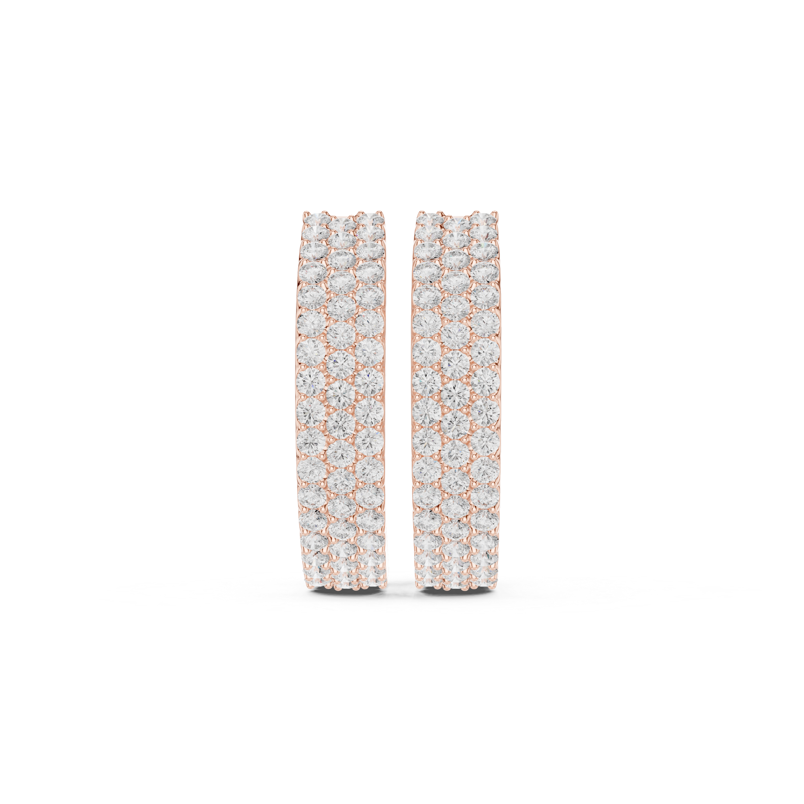 Full Pavé Diamond Hoop Earrings