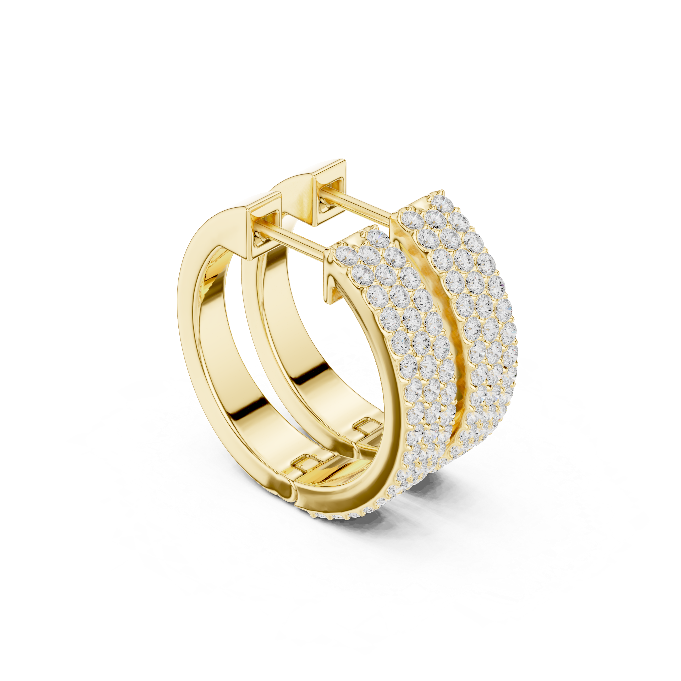 Full Pavé Diamond Hoop Earrings