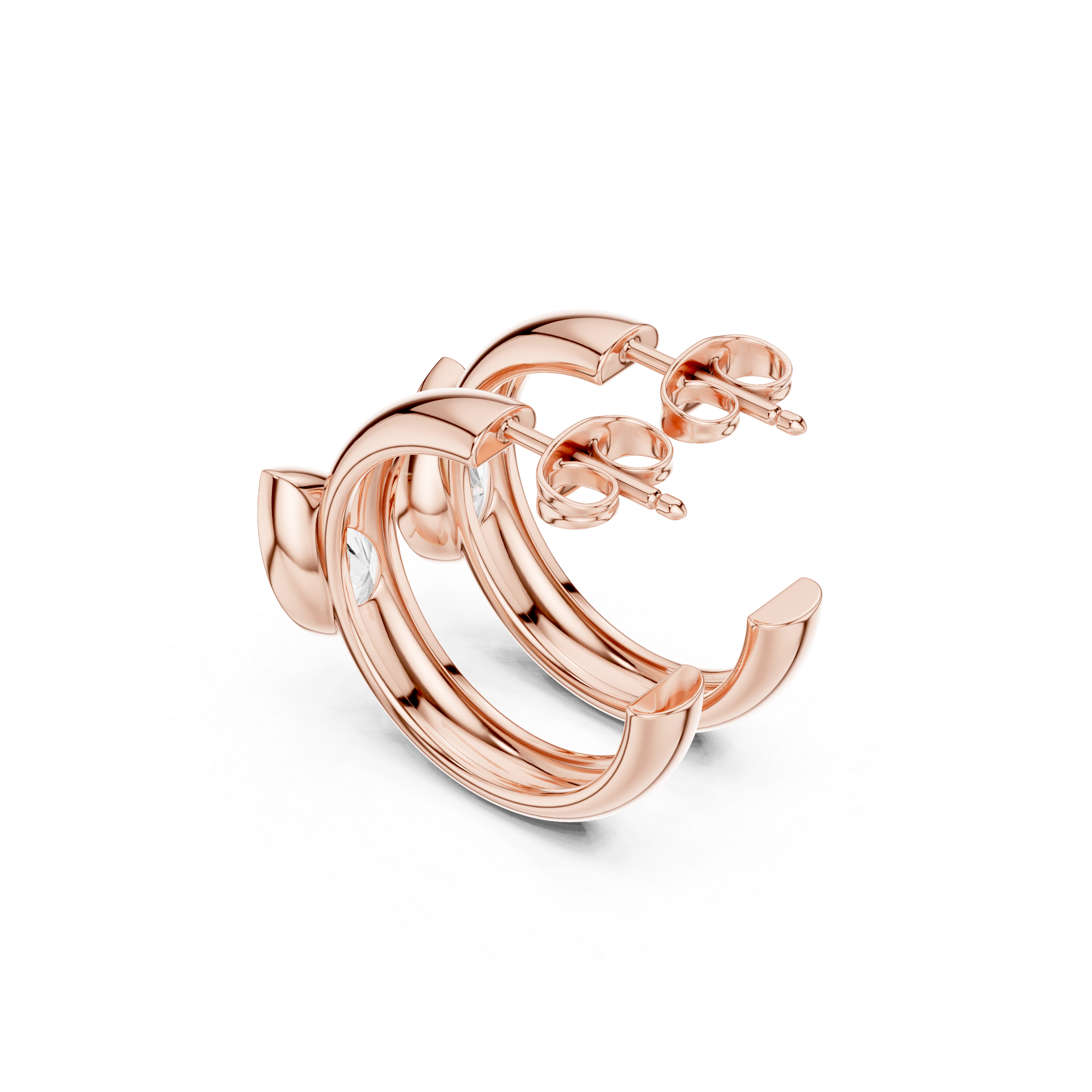 Pear Cut Solitaire Hoop Earrings