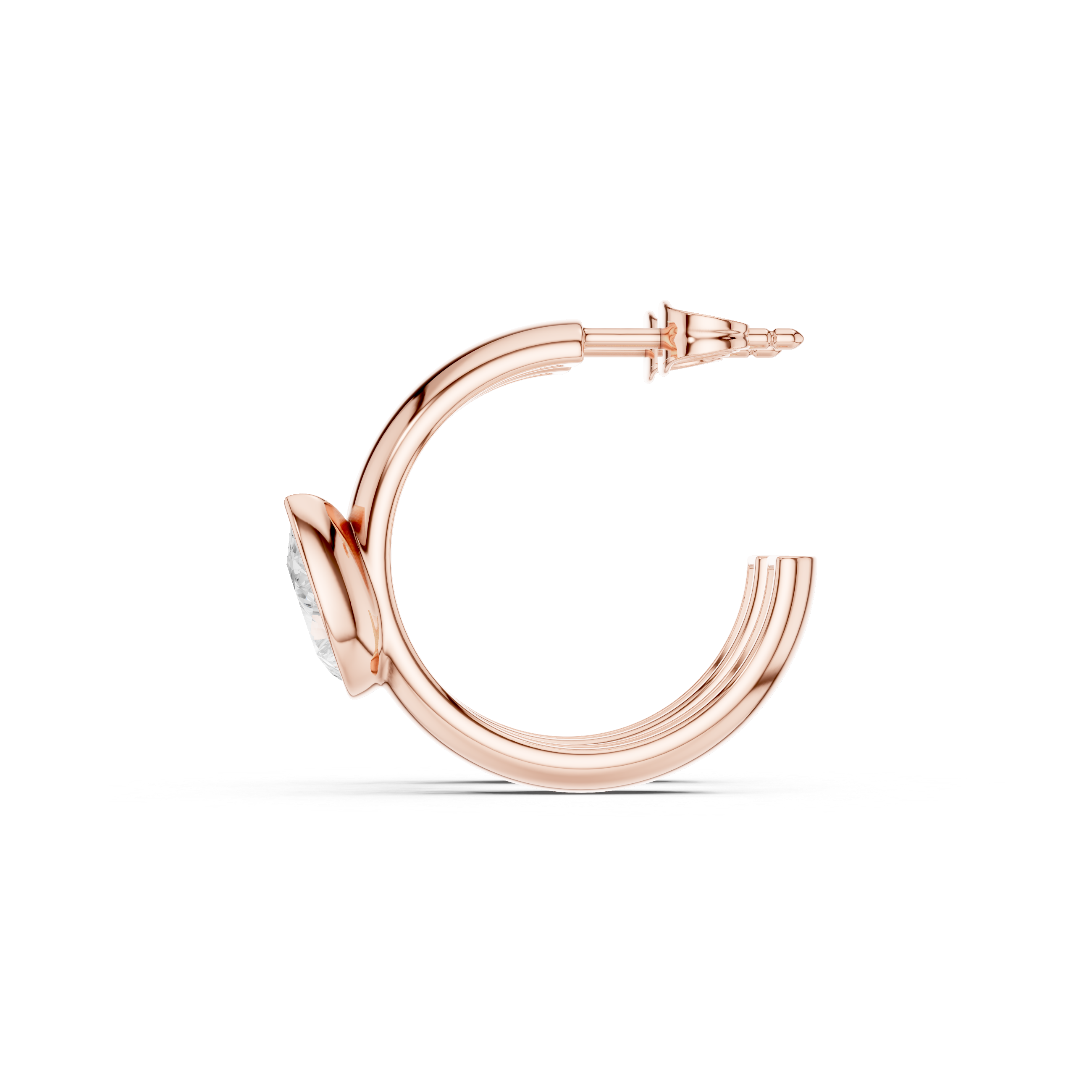 Pear Cut Solitaire Hoop Earrings