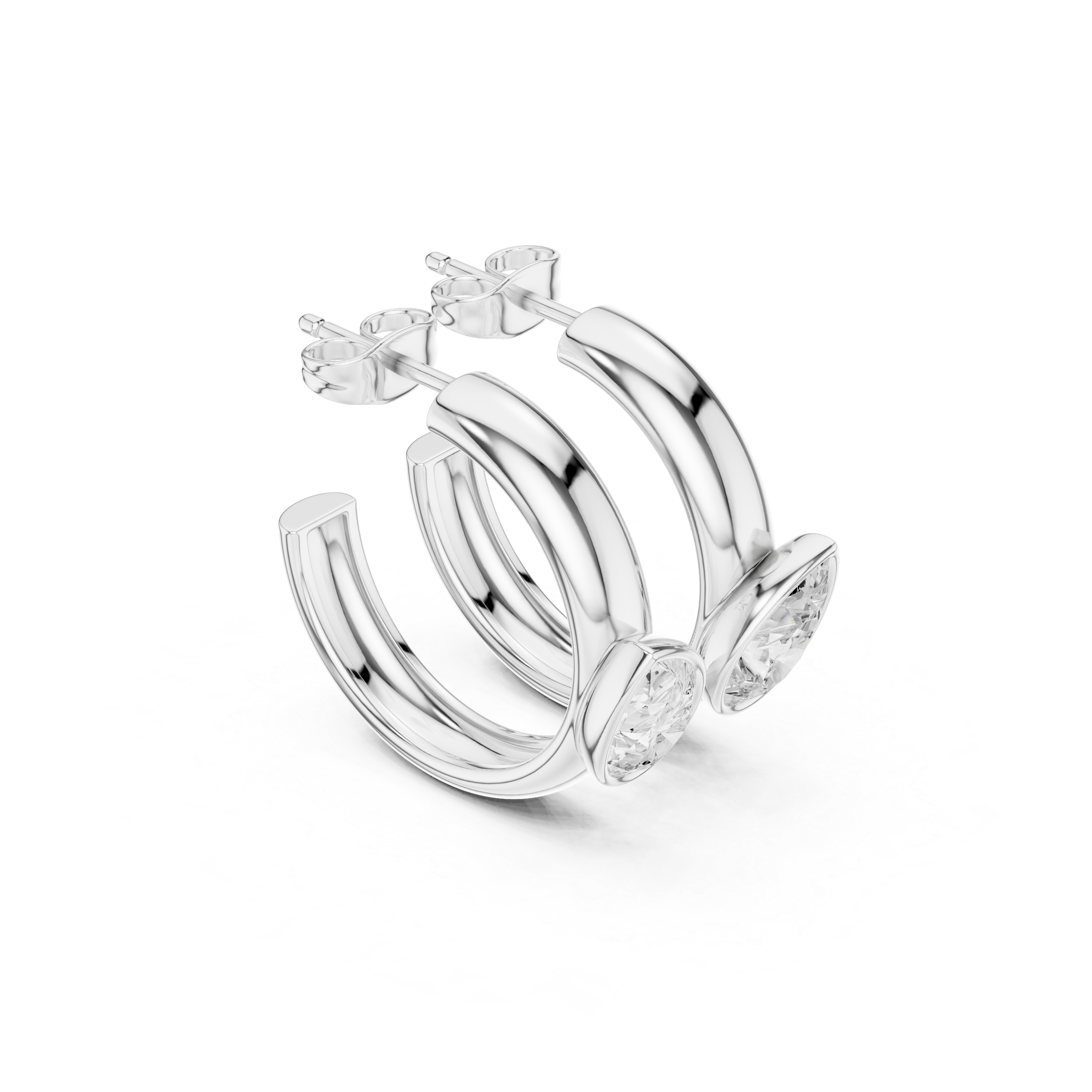 Pear Cut Solitaire Hoop Earrings