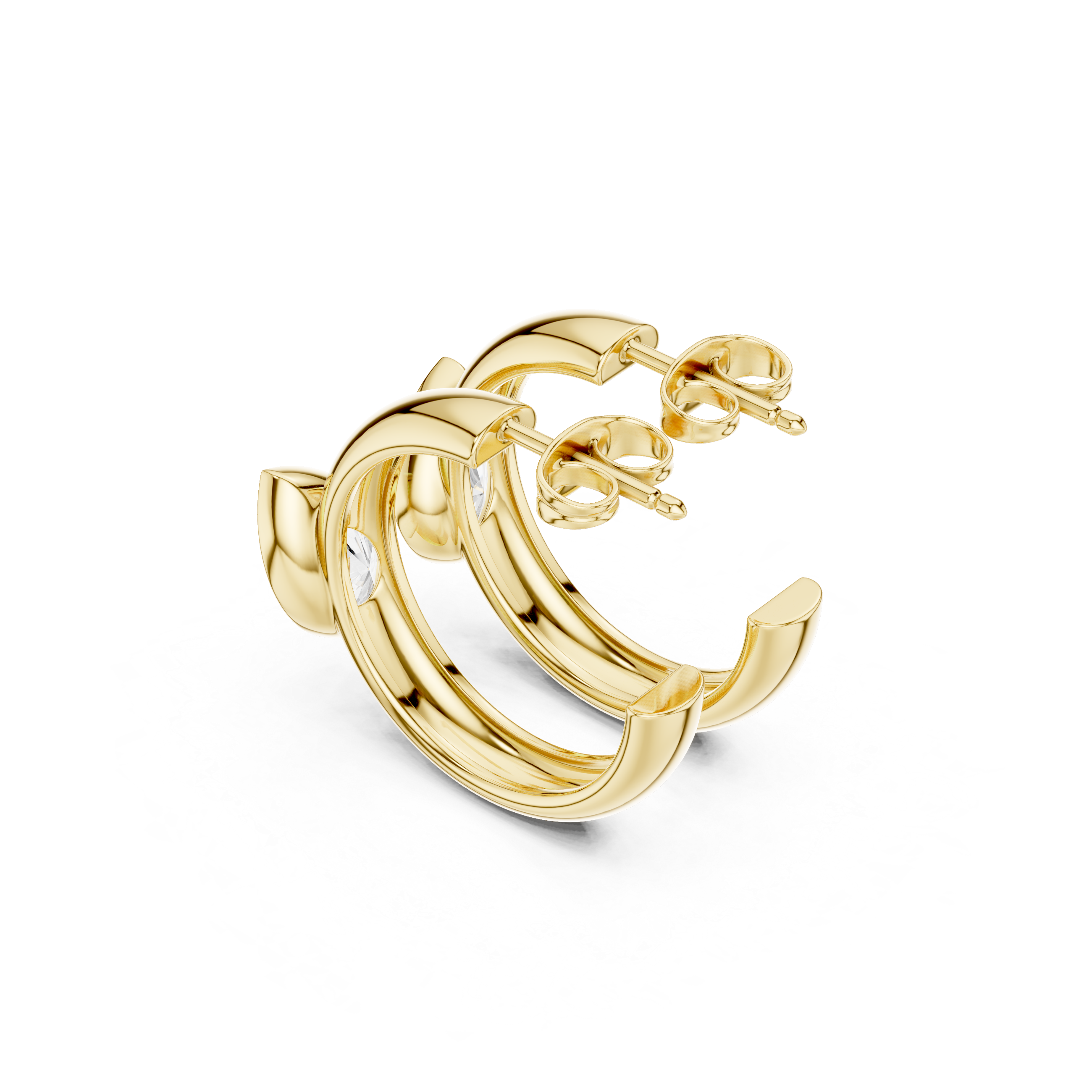 Pear Cut Solitaire Hoop Earrings