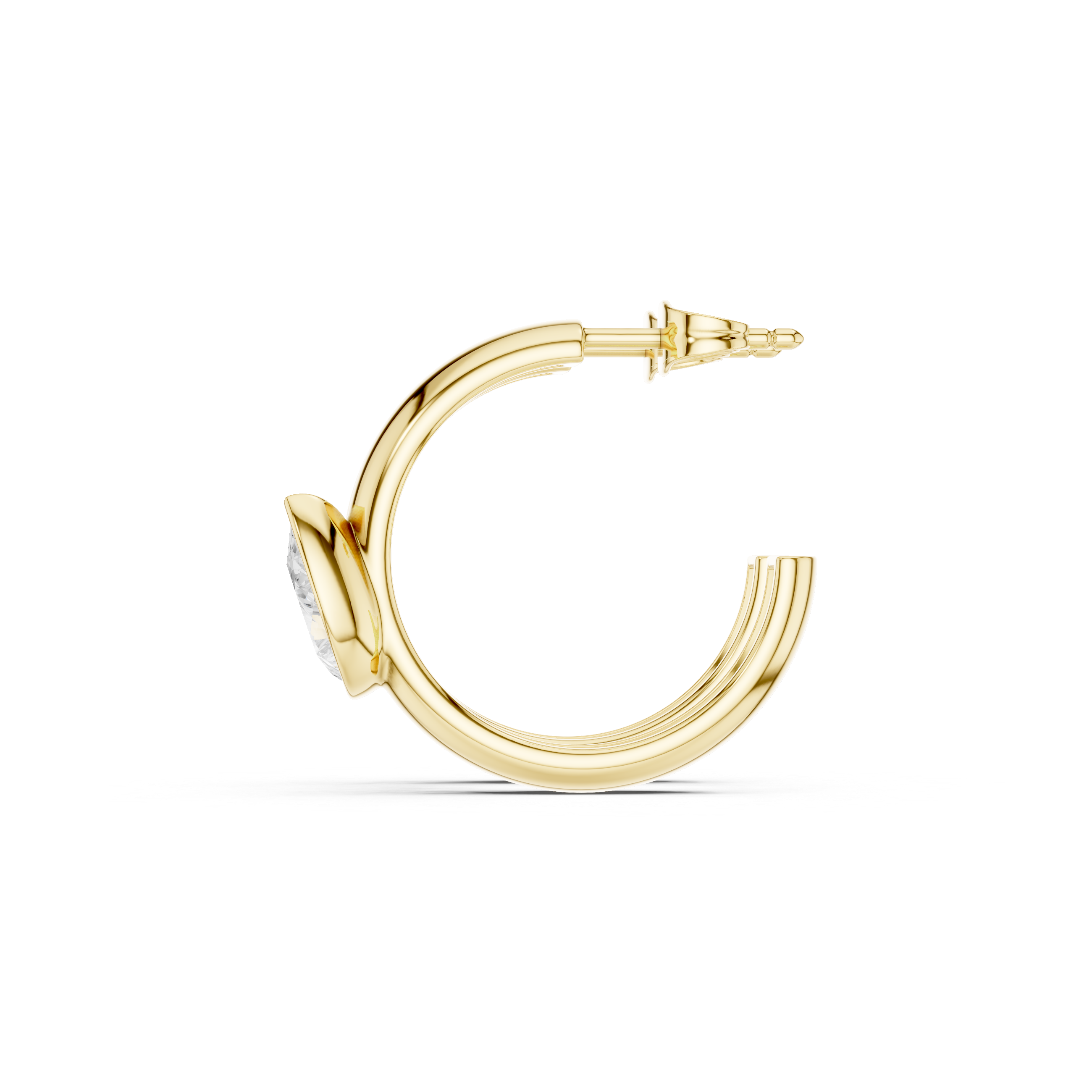 Pear Cut Solitaire Hoop Earrings