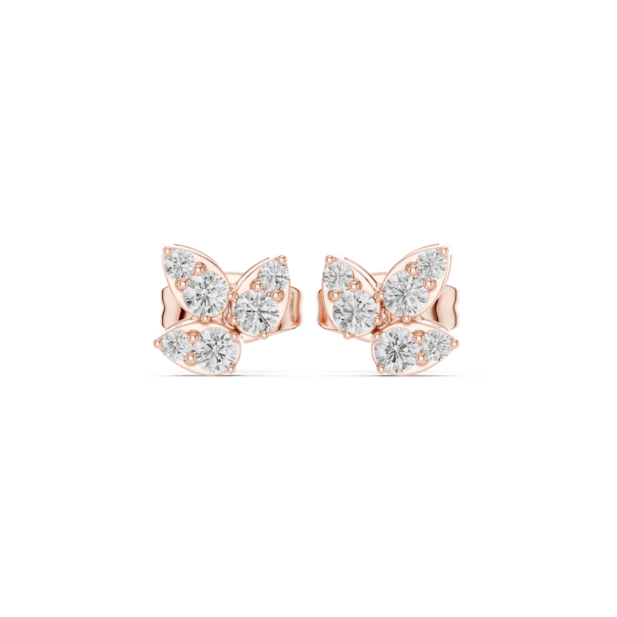 Butterfly Cluster Diamond Stud Earrings