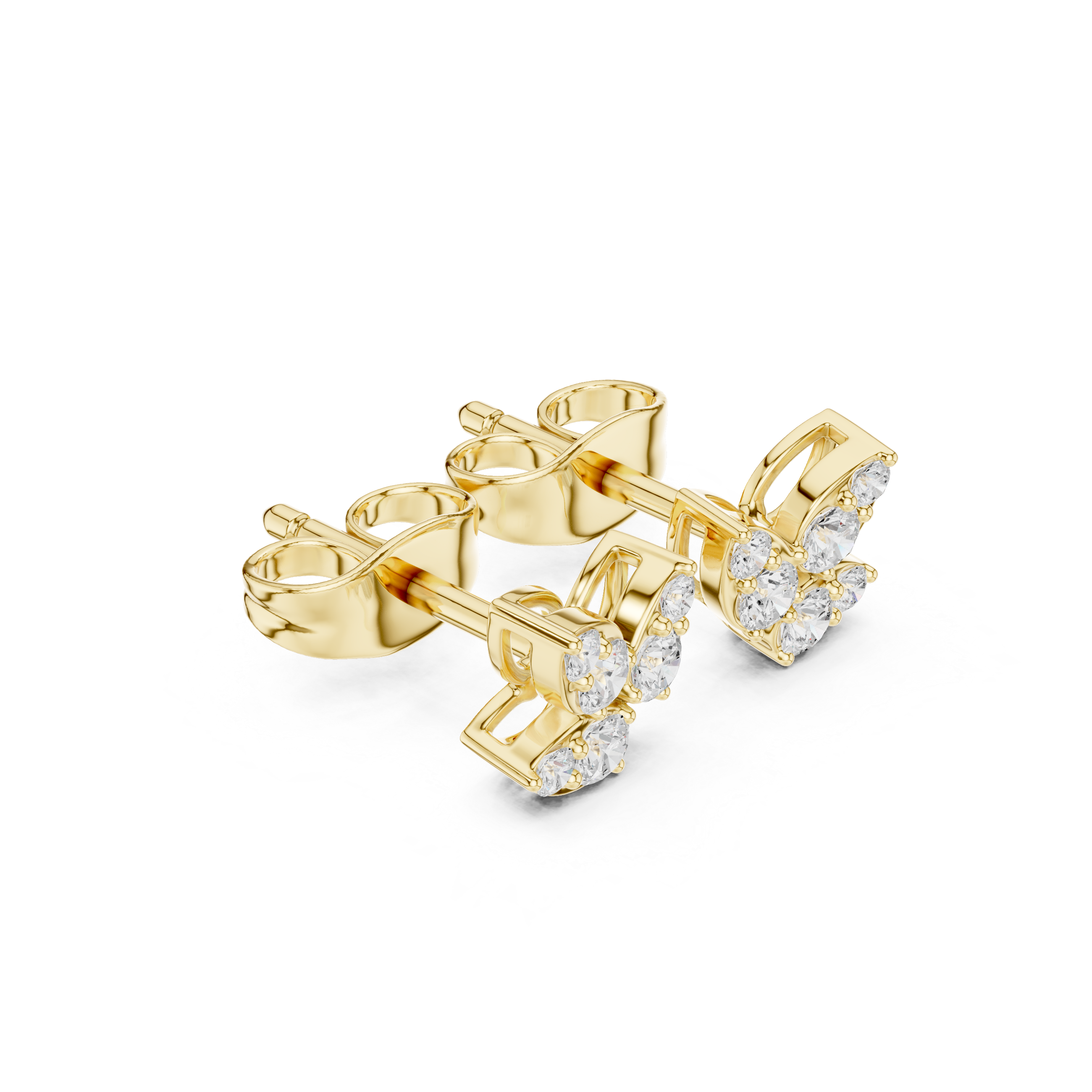 Butterfly Cluster Diamond Stud Earrings