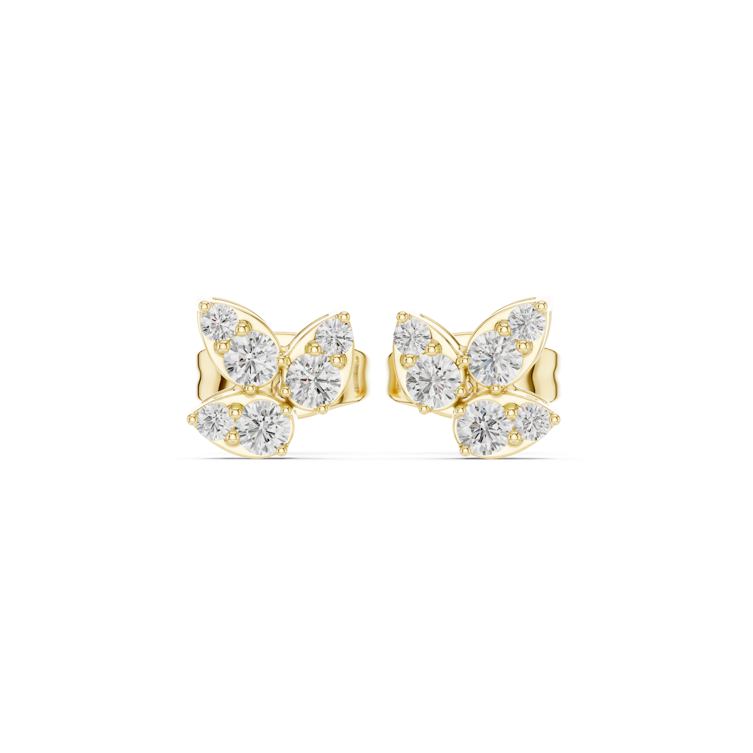 Butterfly Cluster Diamond Stud Earrings