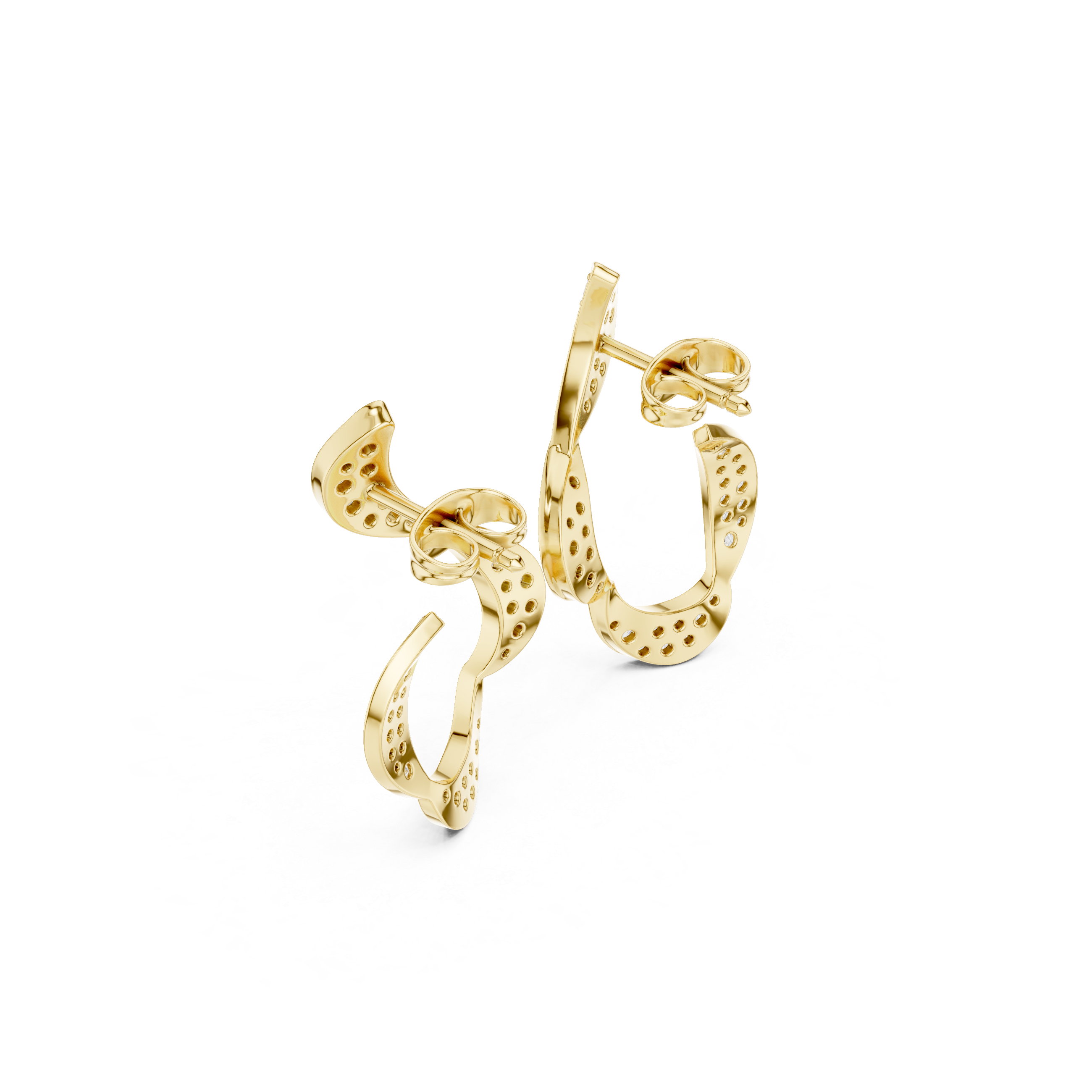 Flowing Leaf Diamond Drop Earrings