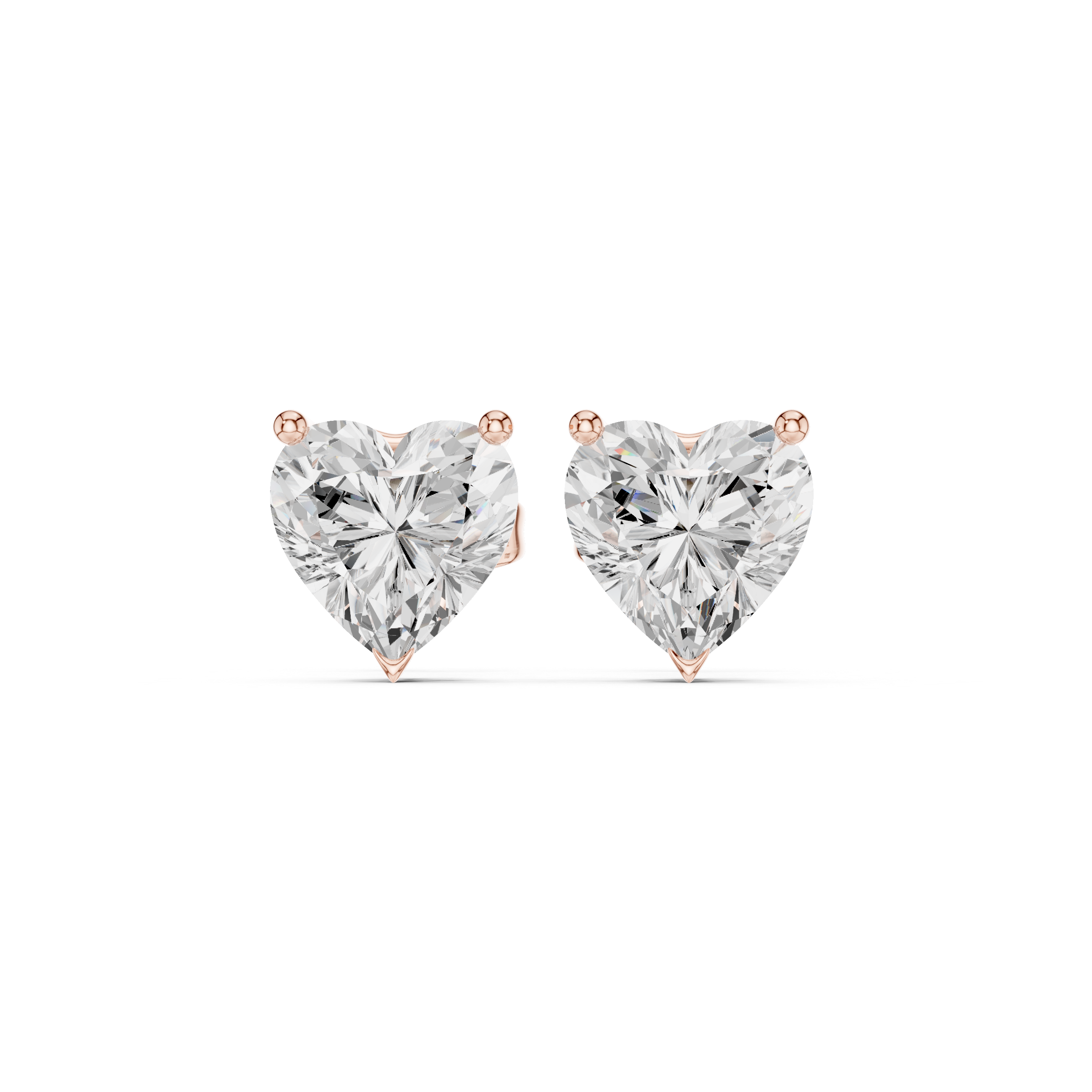 Heart Cut Solitaire Stud Earrings