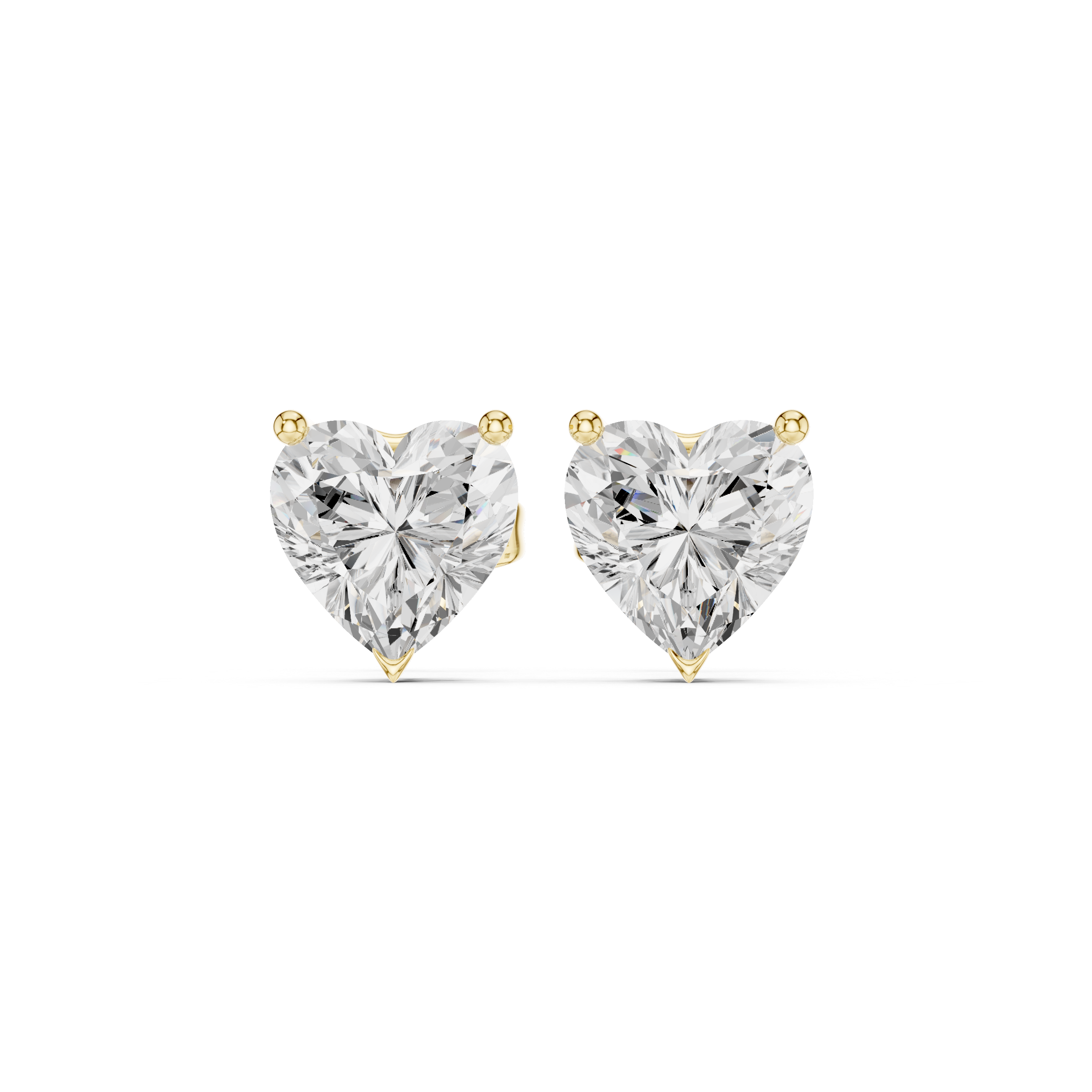 Heart Cut Solitaire Stud Earrings