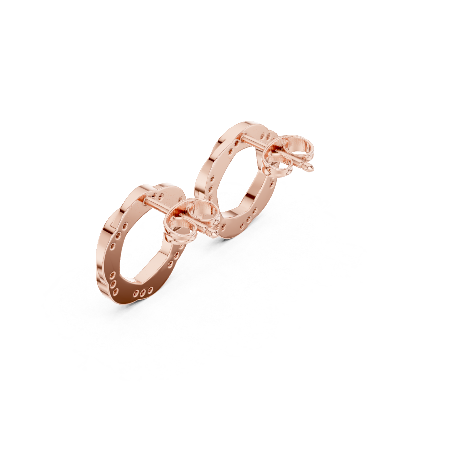 Twisted Circle Diamond Stud Earrings