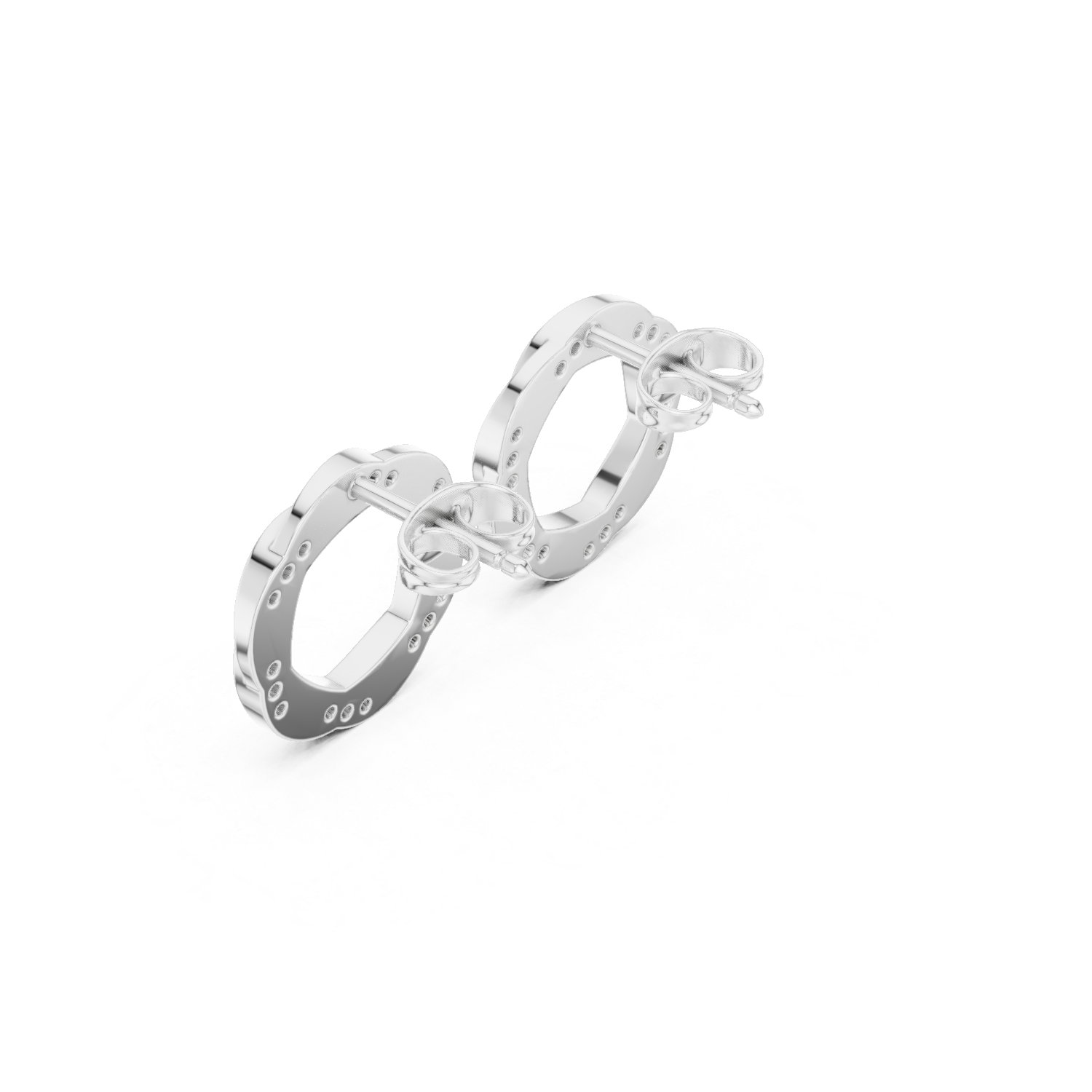 Twisted Circle Diamond Stud Earrings
