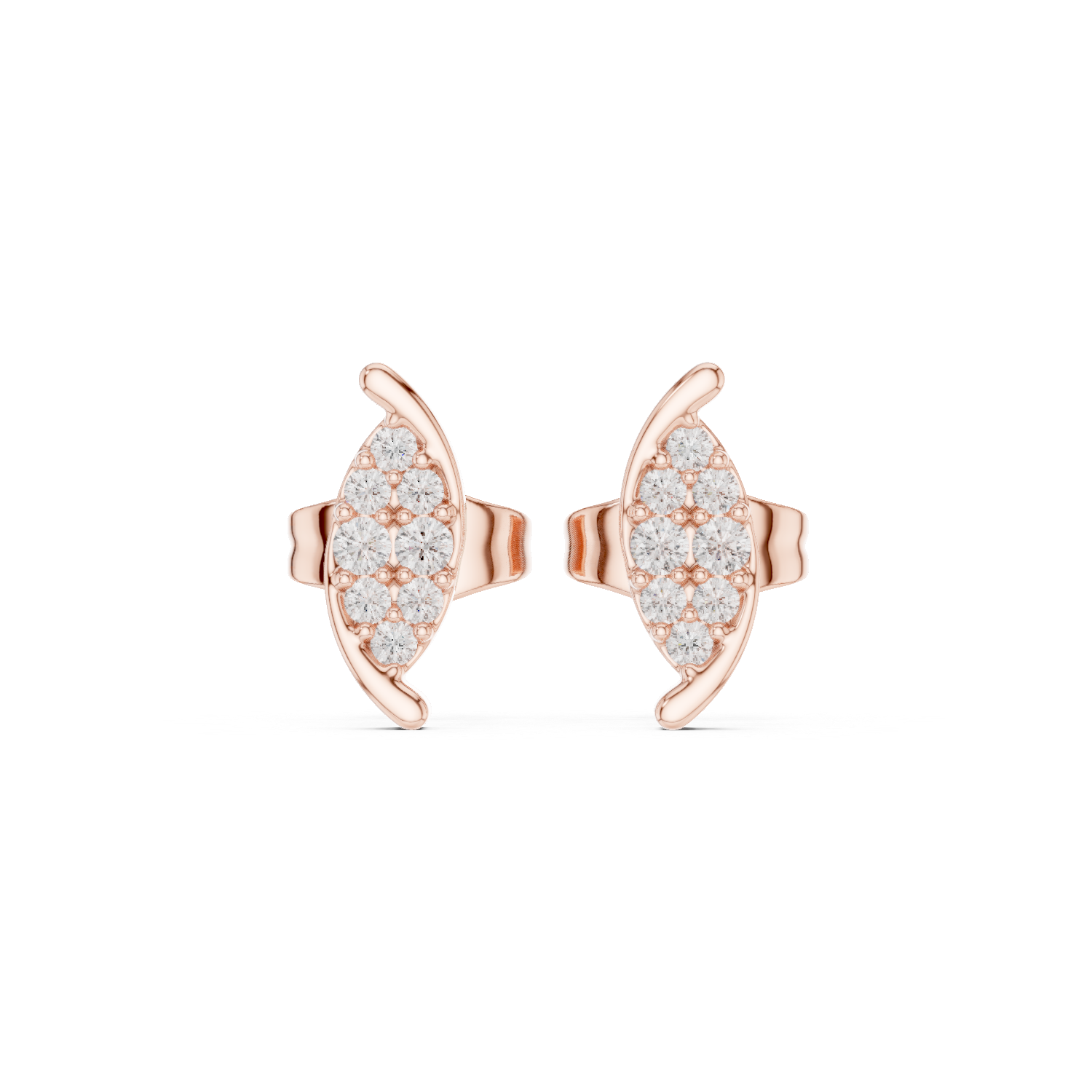 Marquise Cluster Diamond Stud Earrings