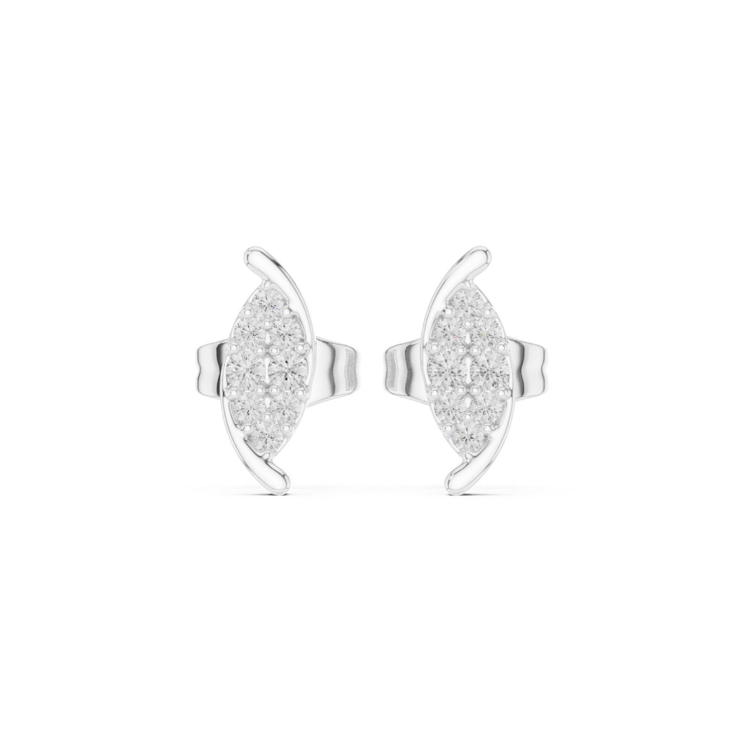 Marquise Cluster Diamond Stud Earrings