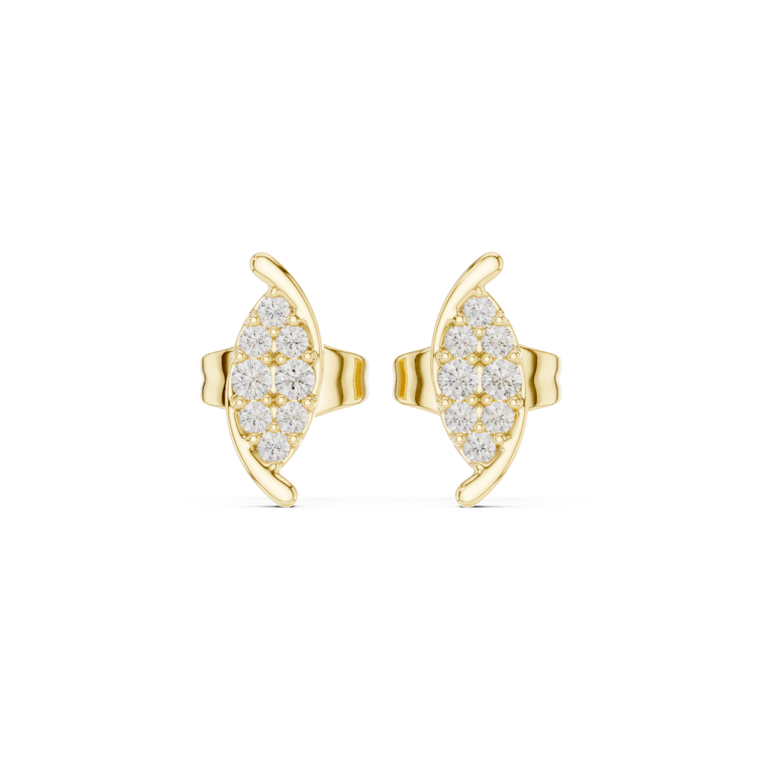 Marquise Cluster Diamond Stud Earrings