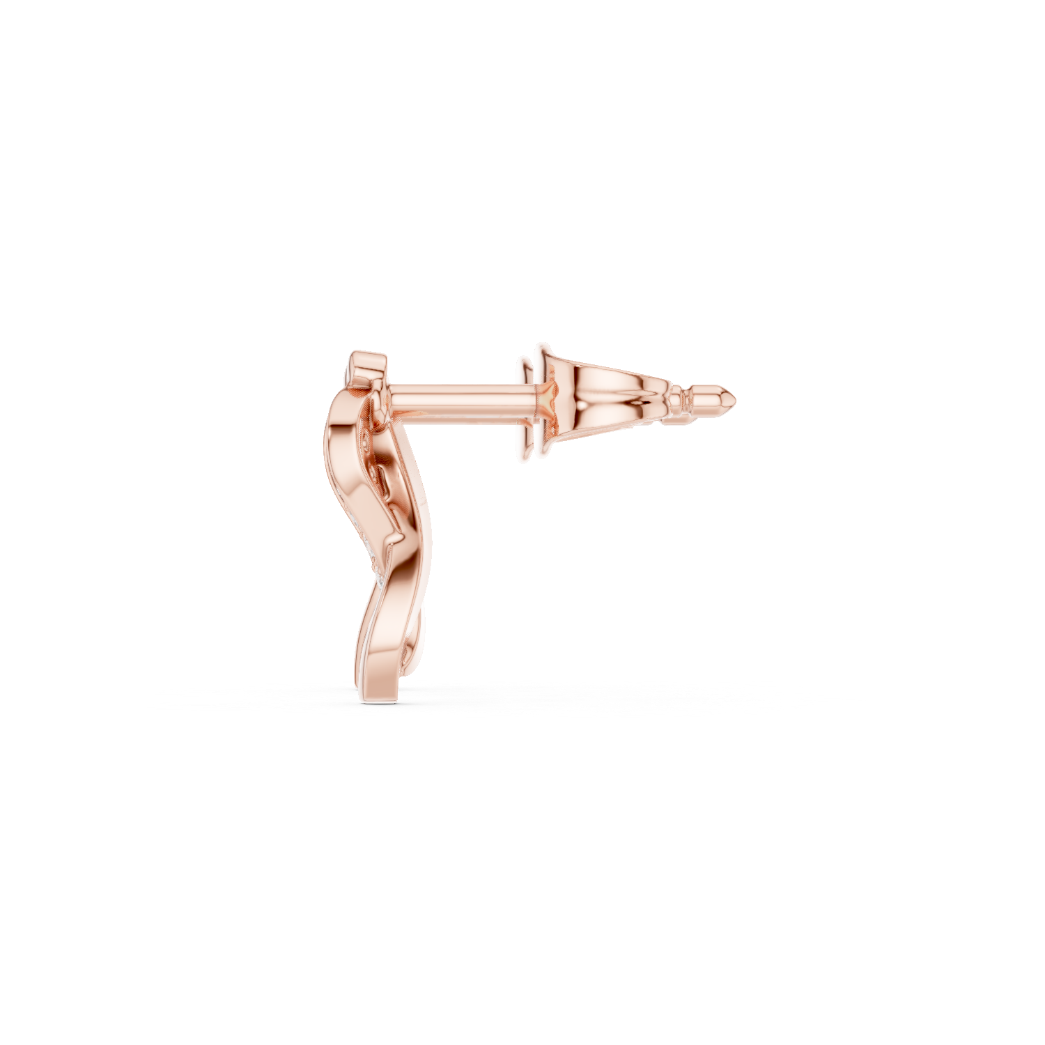 Twisted Diamond Curve Stud Earrings