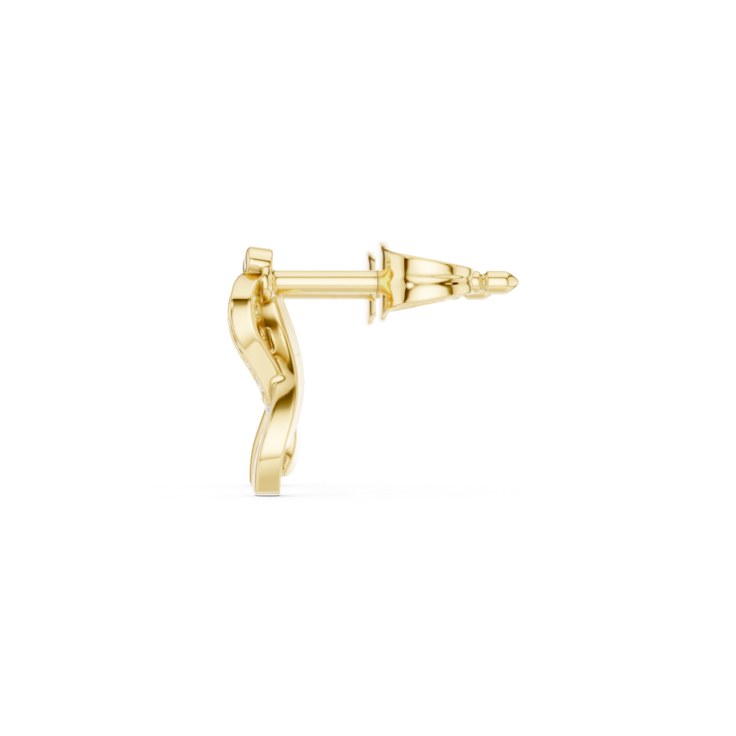 Twisted Diamond Curve Stud Earrings