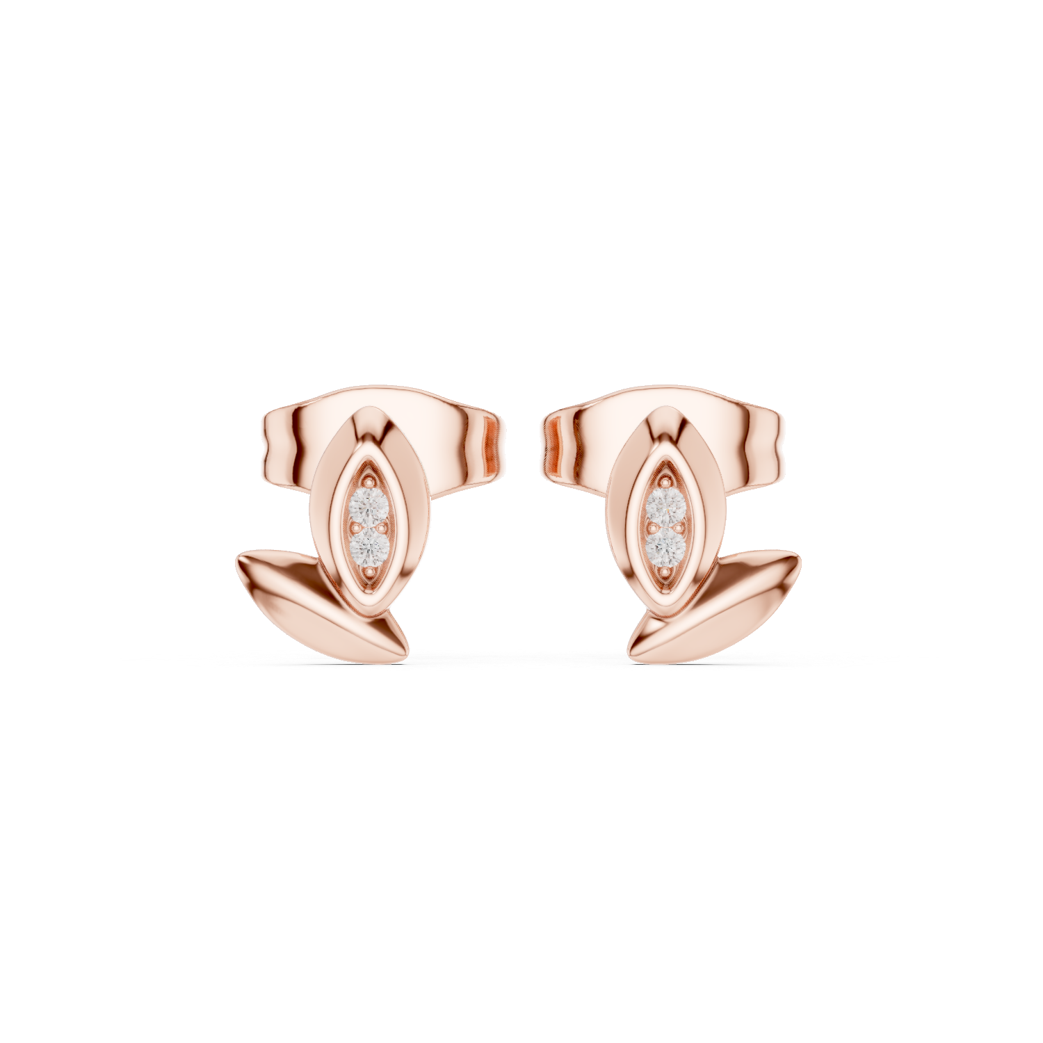 Minimal Marquise Diamond Stud Earrings