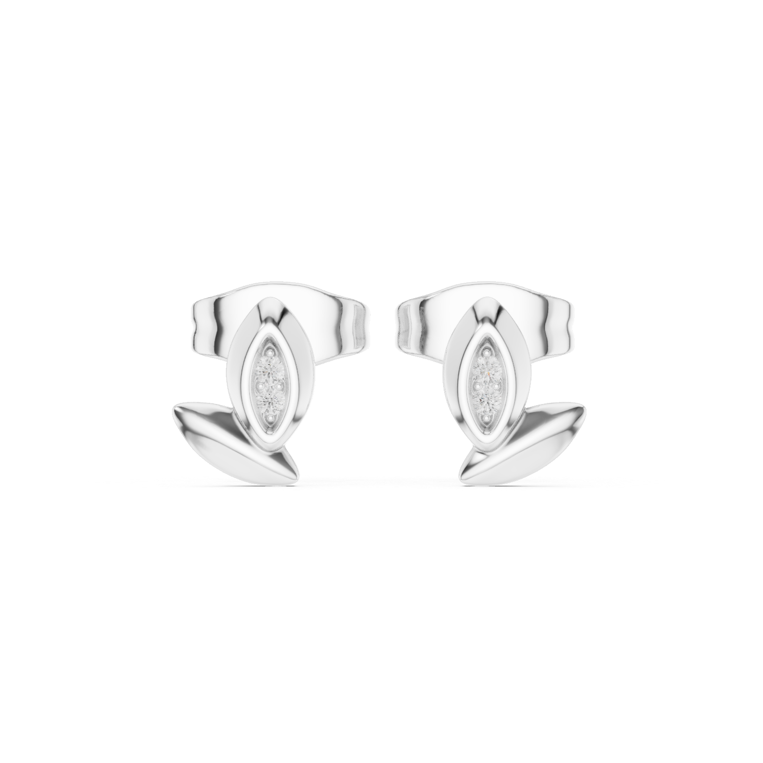 Minimal Marquise Diamond Stud Earrings