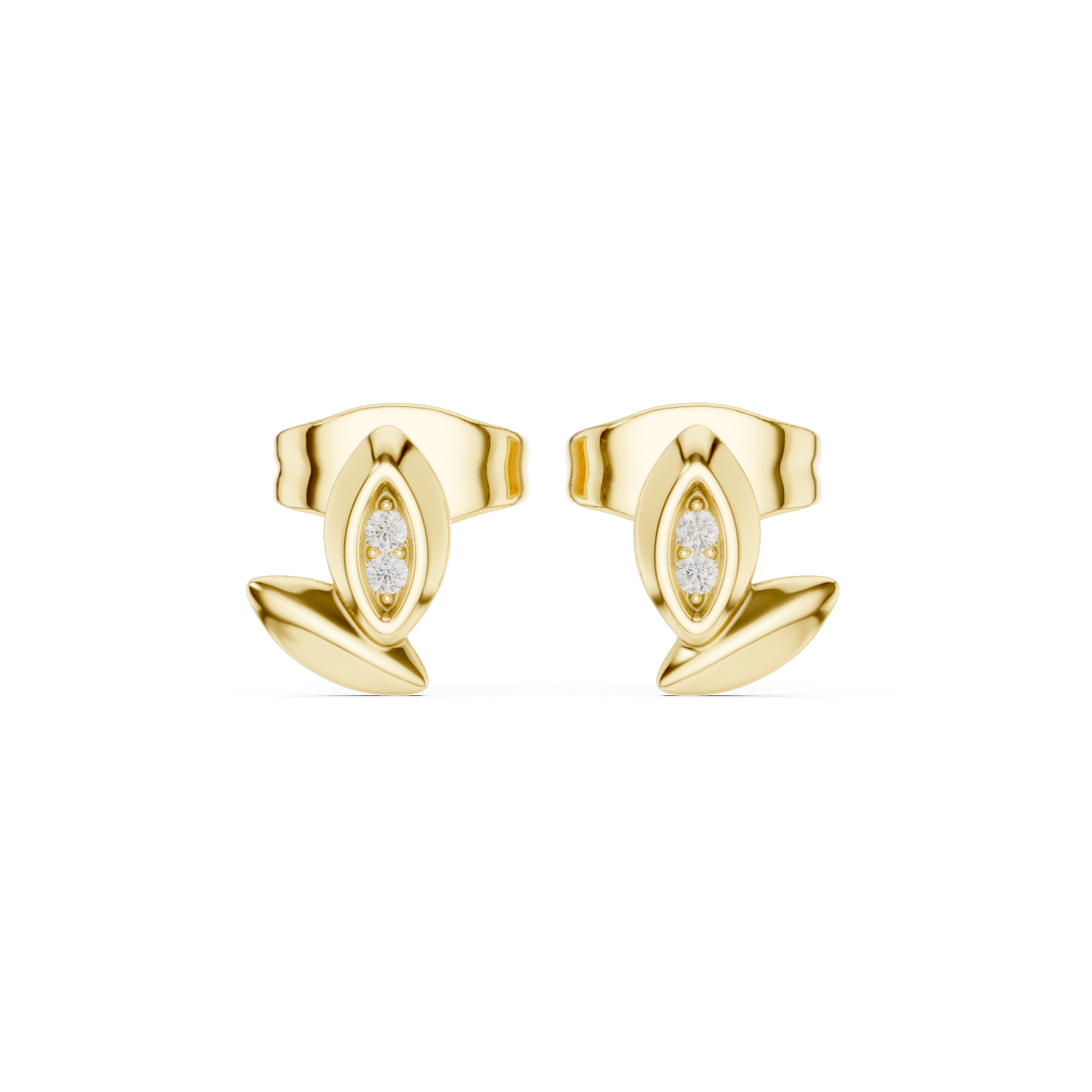 Minimal Marquise Diamond Stud Earrings