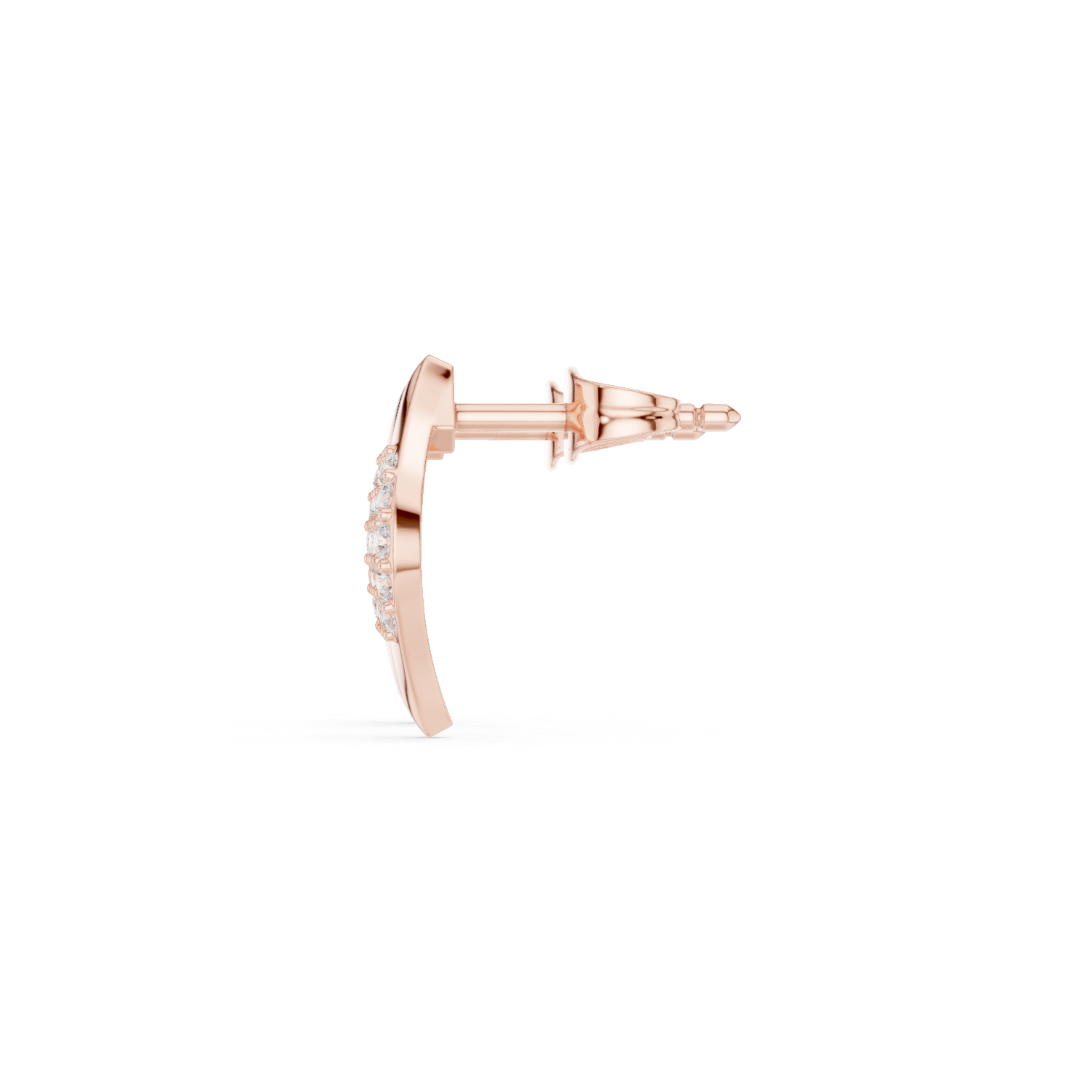 Diamond Leaf Frame Stud Earrings