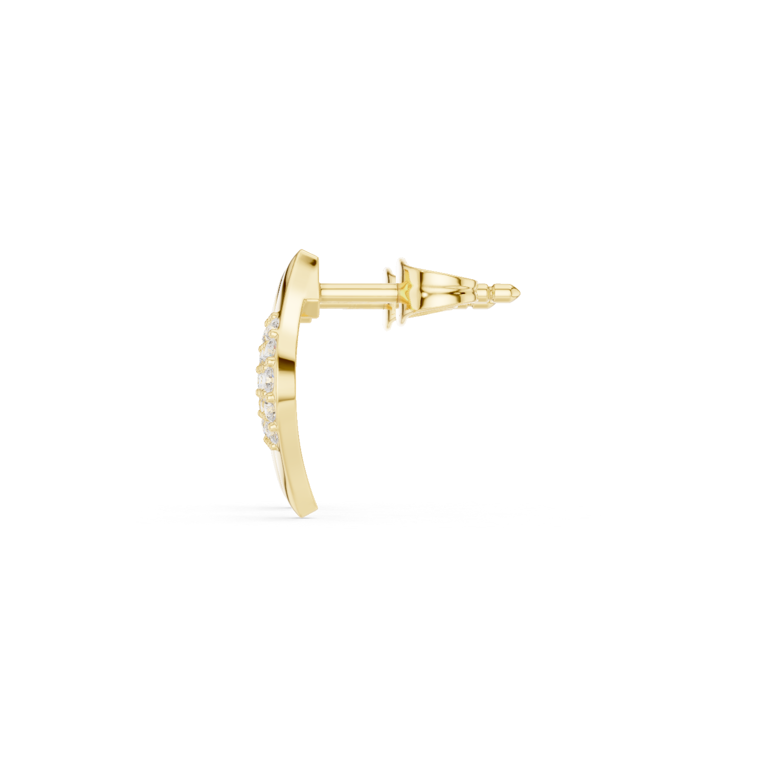 Diamond Leaf Frame Stud Earrings